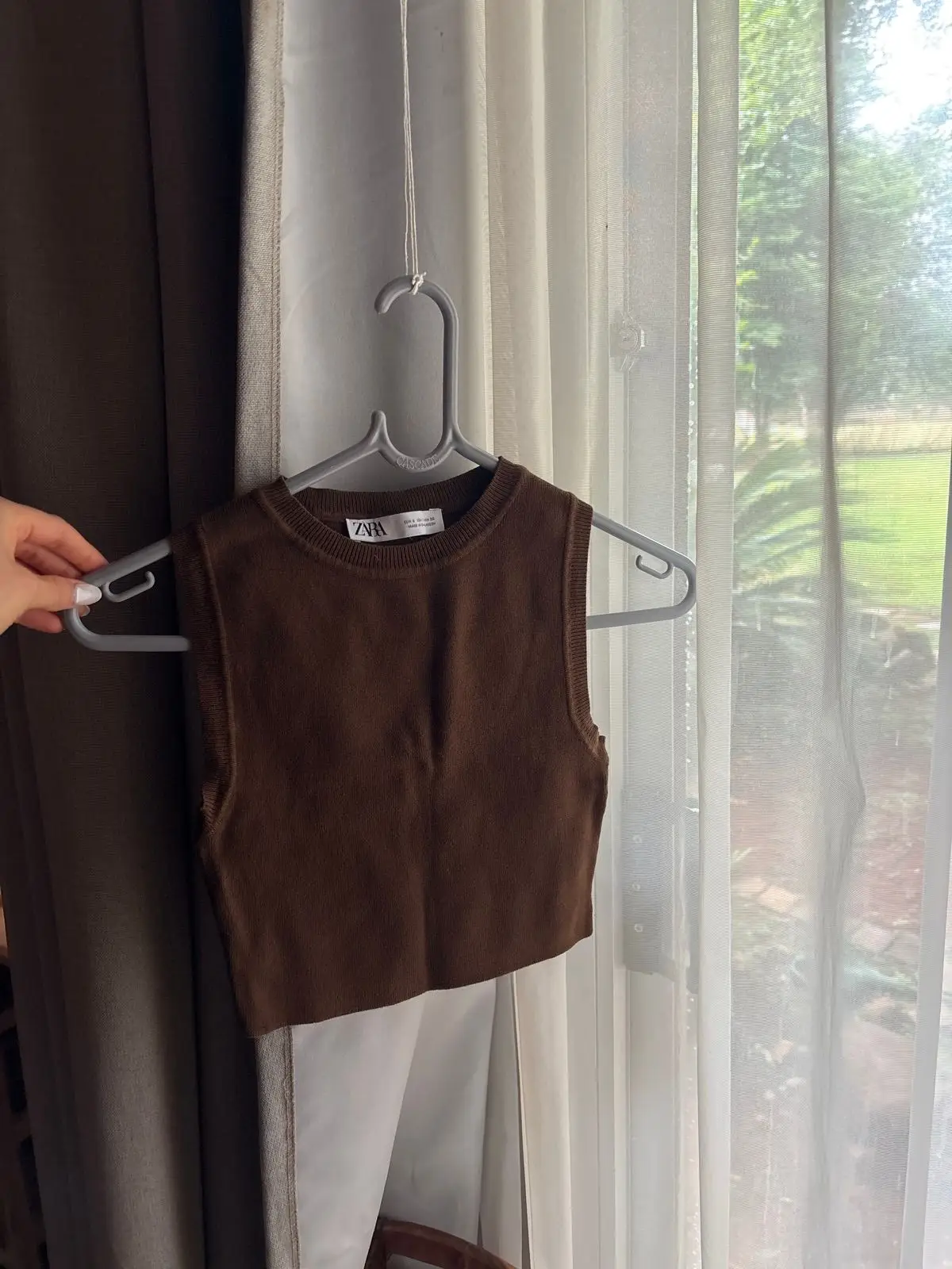Zara Brown Knit Tank Top