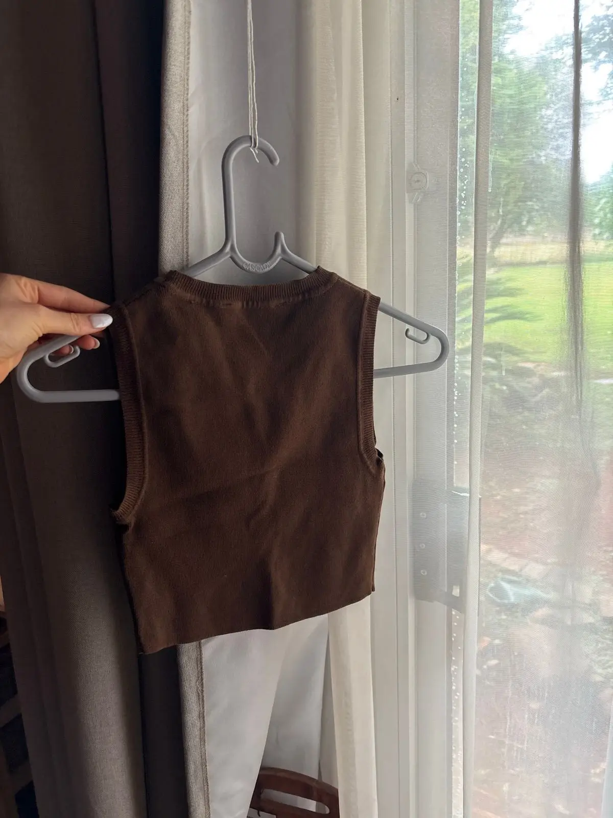 Zara Brown Knit Tank Top