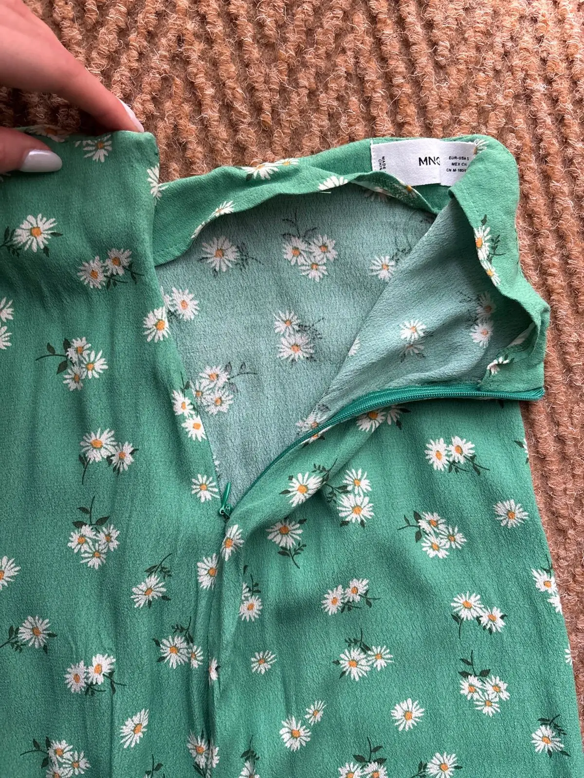 Mango Green Floral Daisy Print Top S