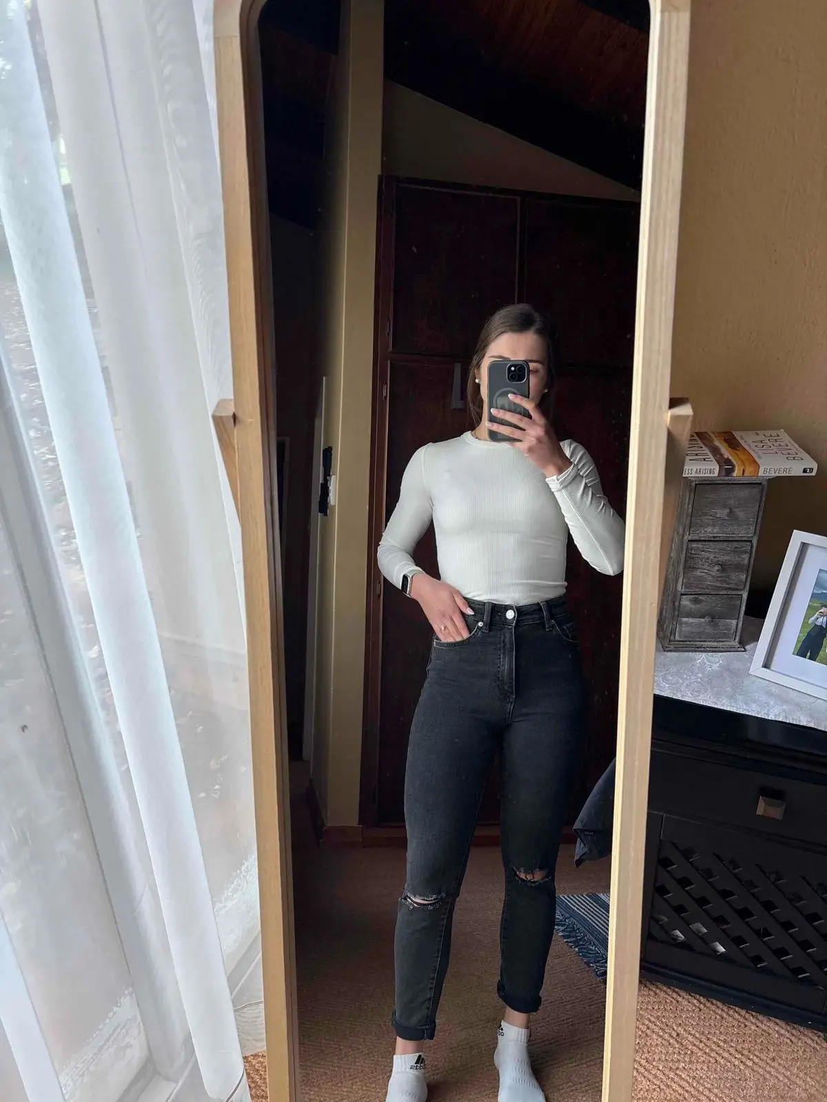 Cotton On Distressed Black Jeans Size 8