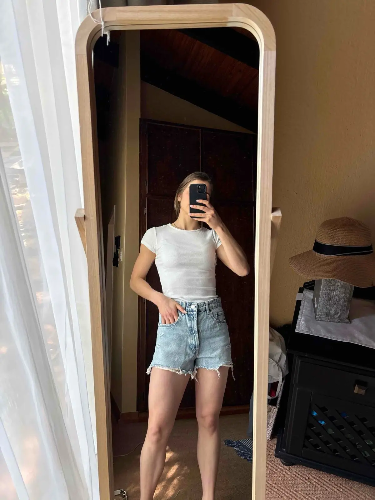 Zara White Ribbed Top