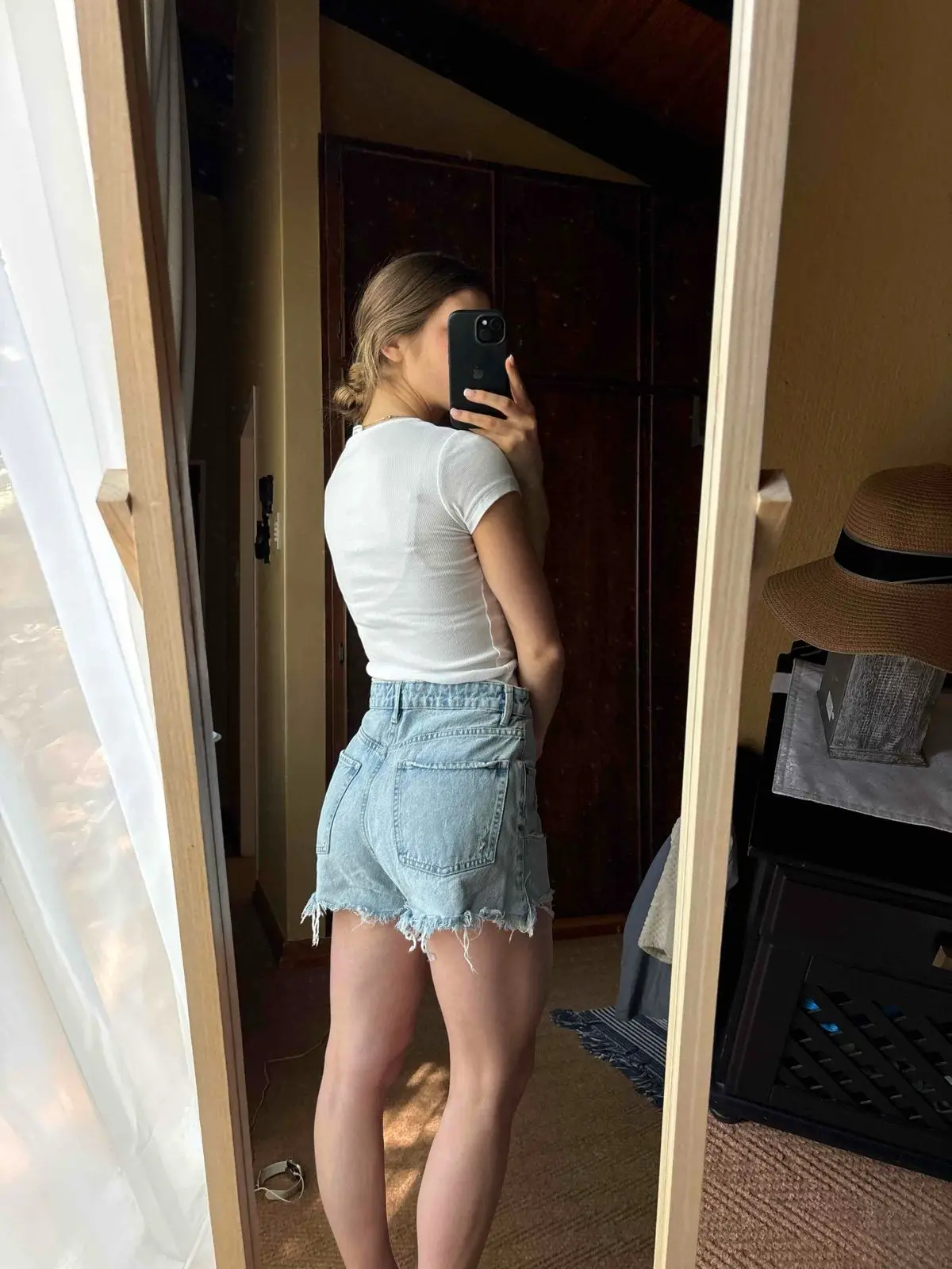 Zara White Ribbed Top