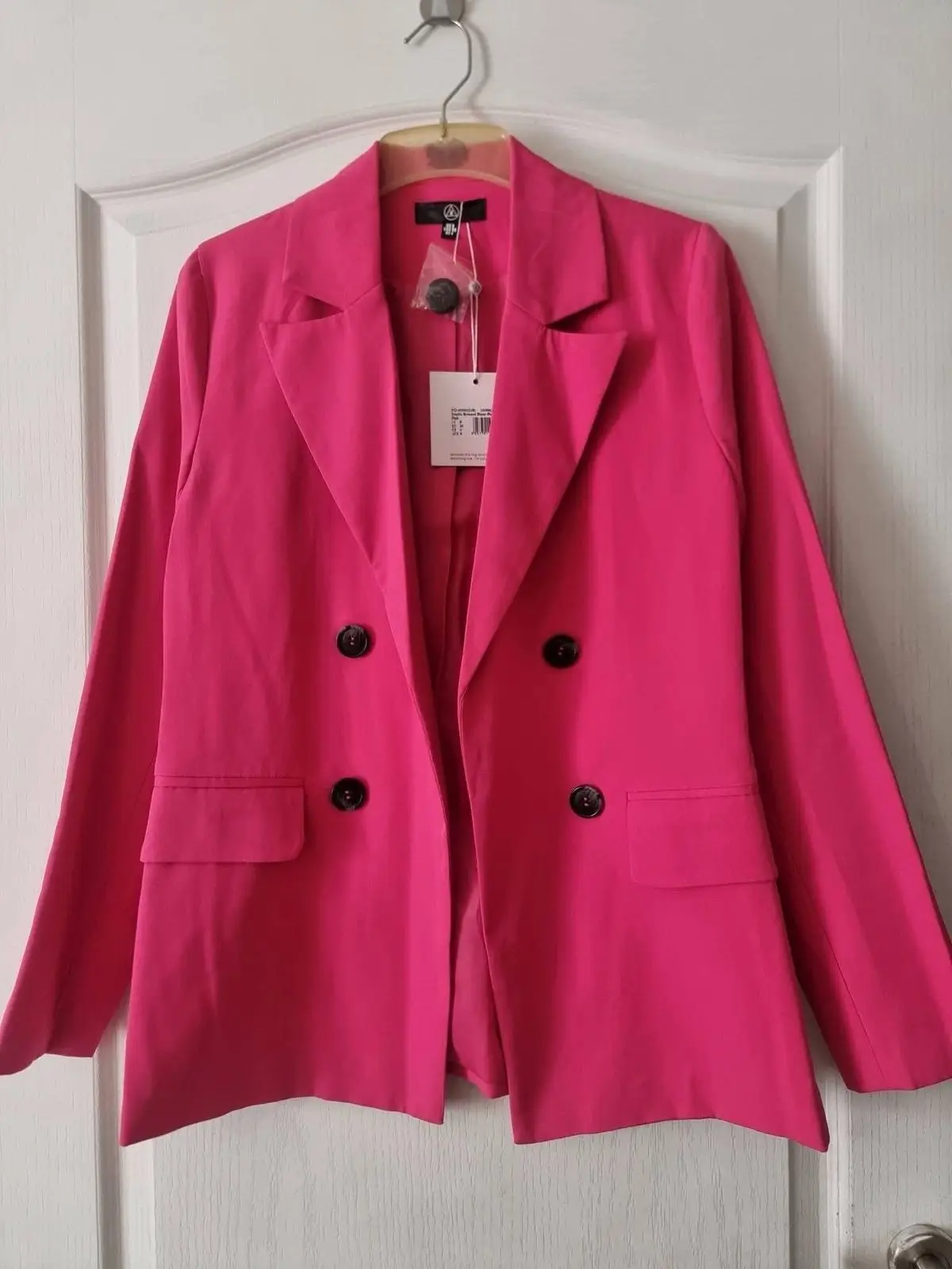 Missguided Pink Double Breasted Blazer UK 8