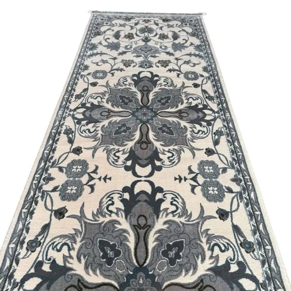 Ivory & Grey Royal Garden Runner Rug