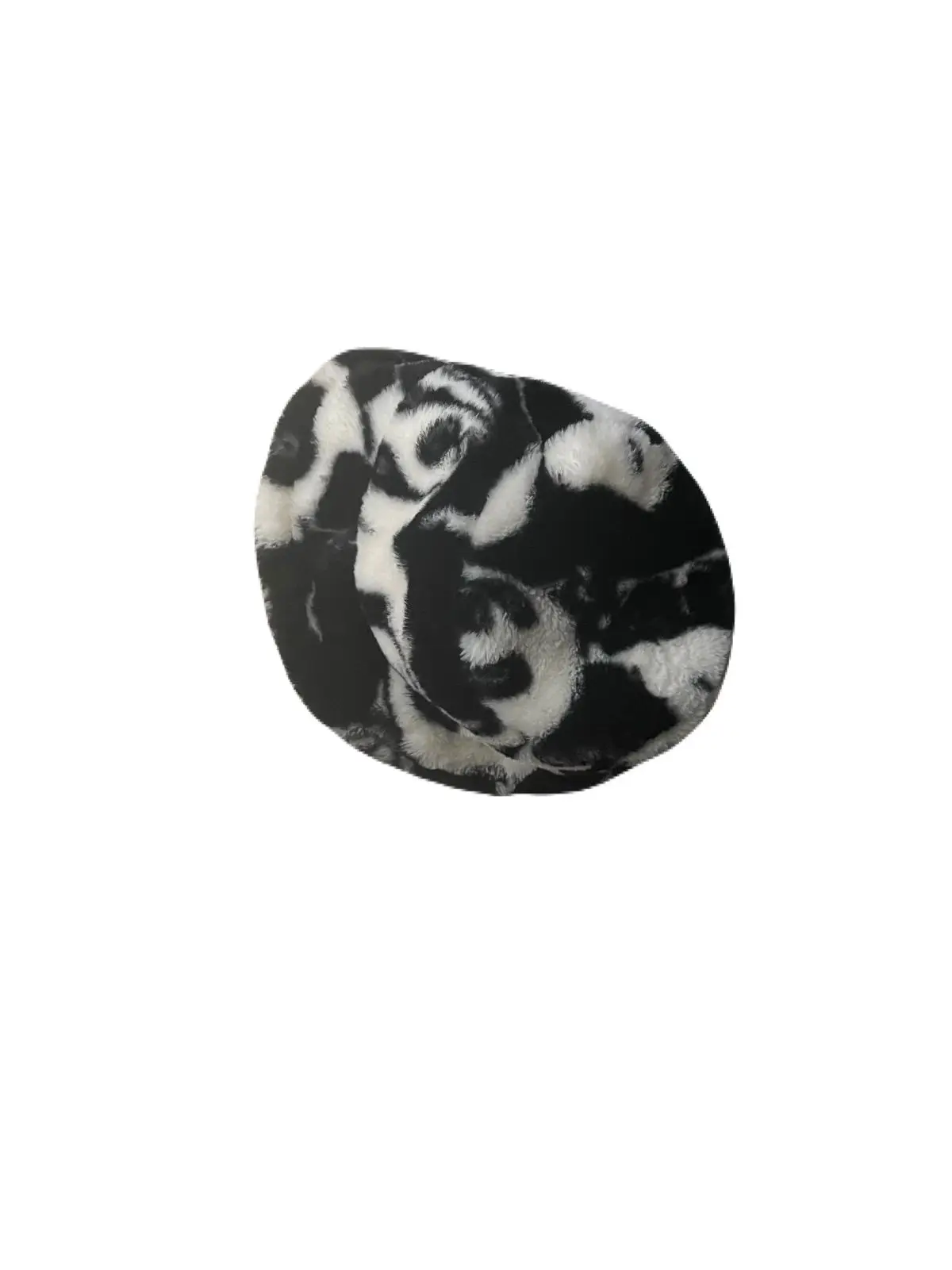 Shein Black and White Faux Fur Bucket Hat
