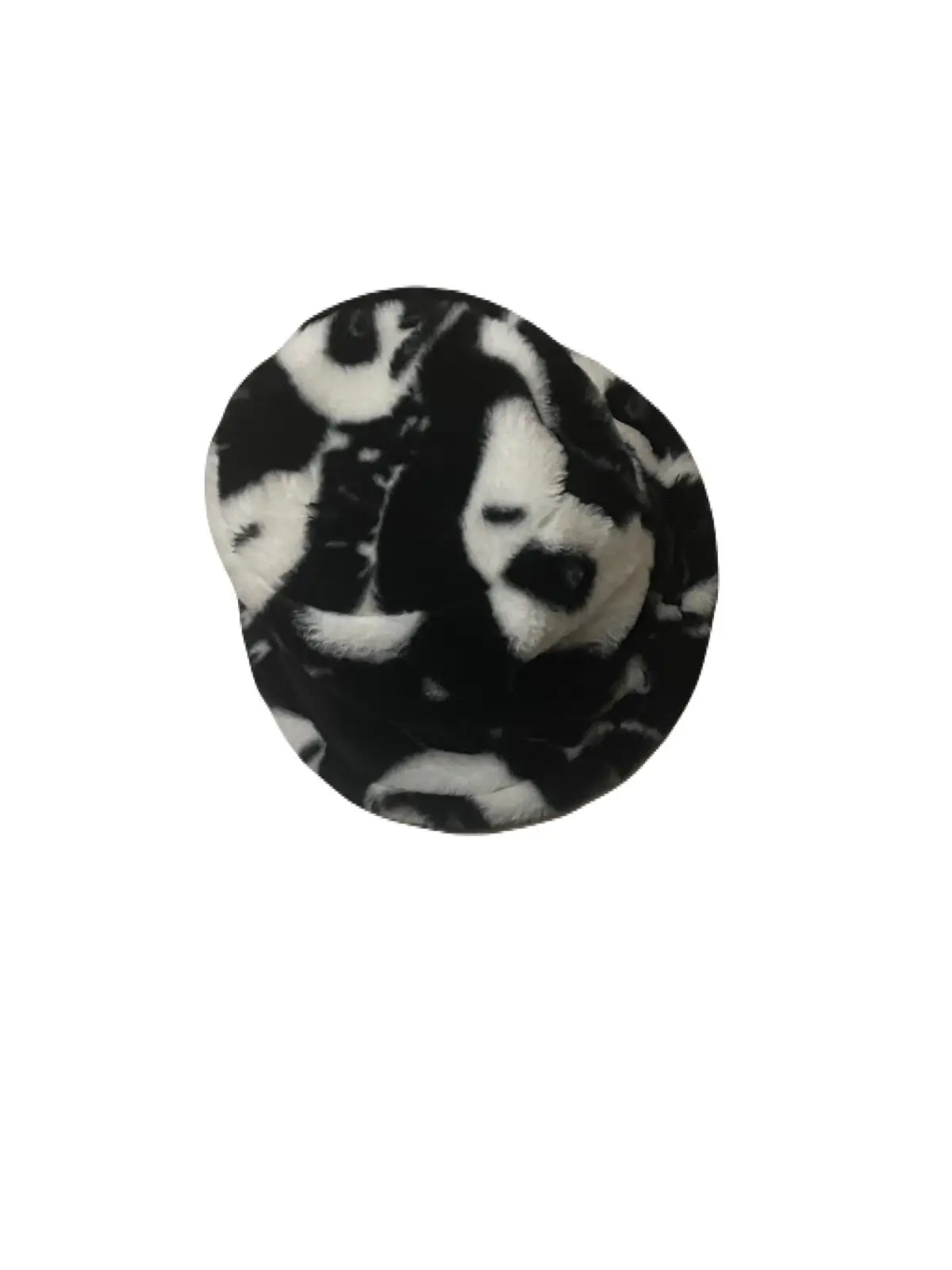 Shein Black and White Faux Fur Bucket Hat