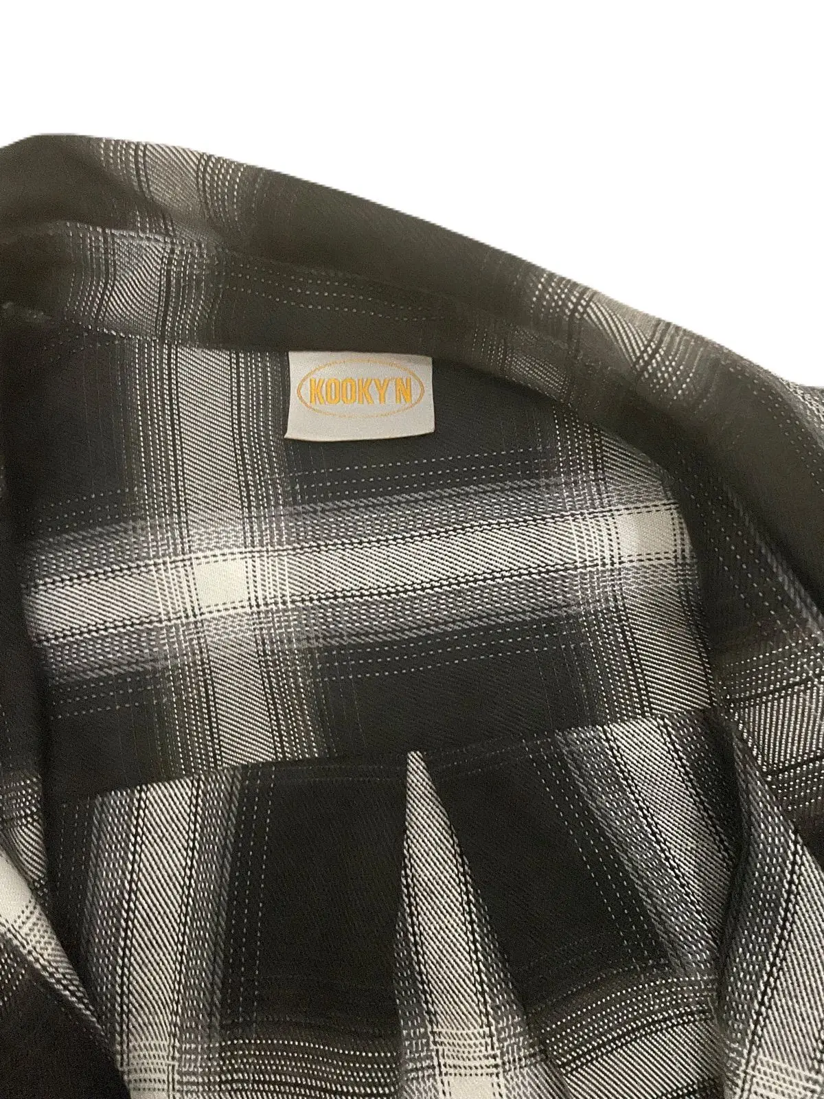 Black and White Plaid Short Sleeve Shirt