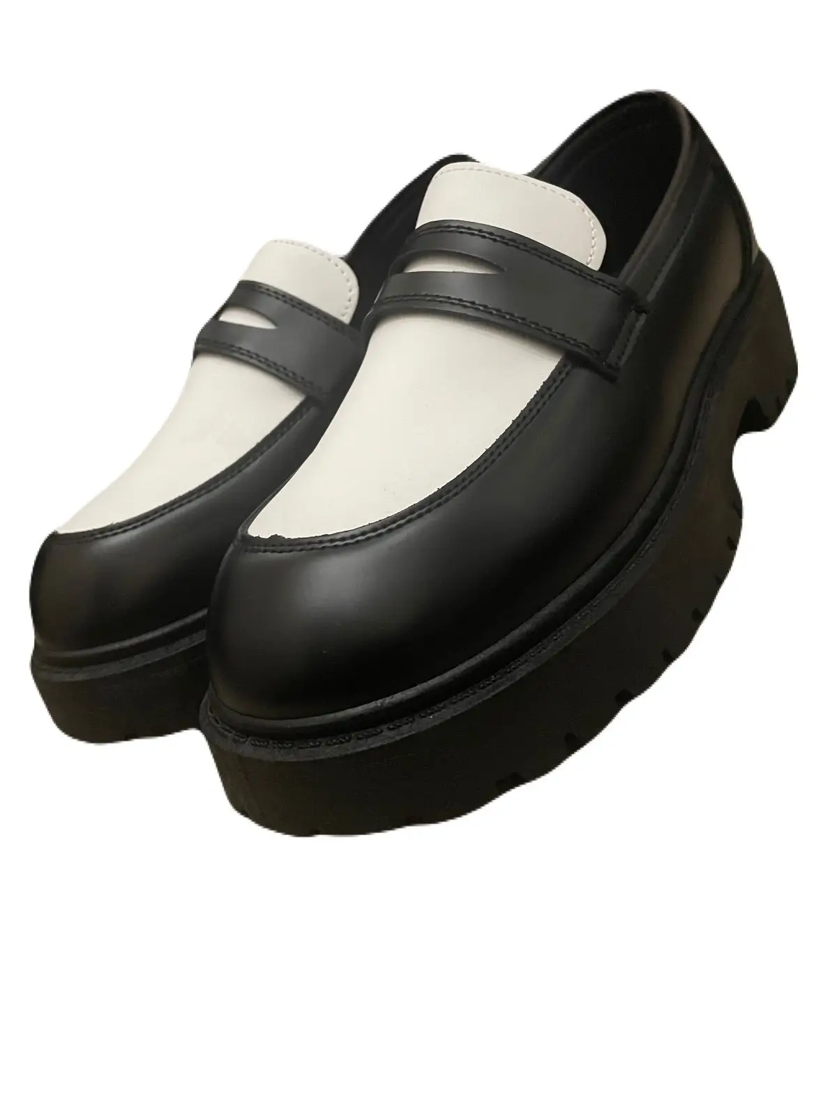 Shein Black And White Platform Loafers