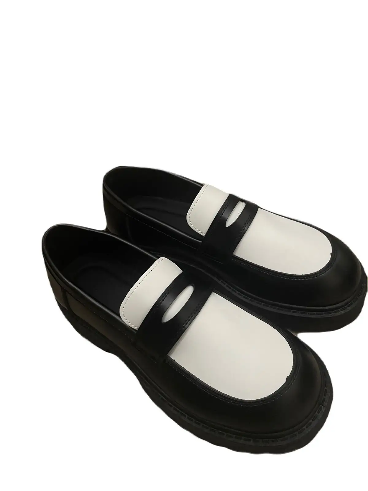 Shein Black And White Platform Loafers