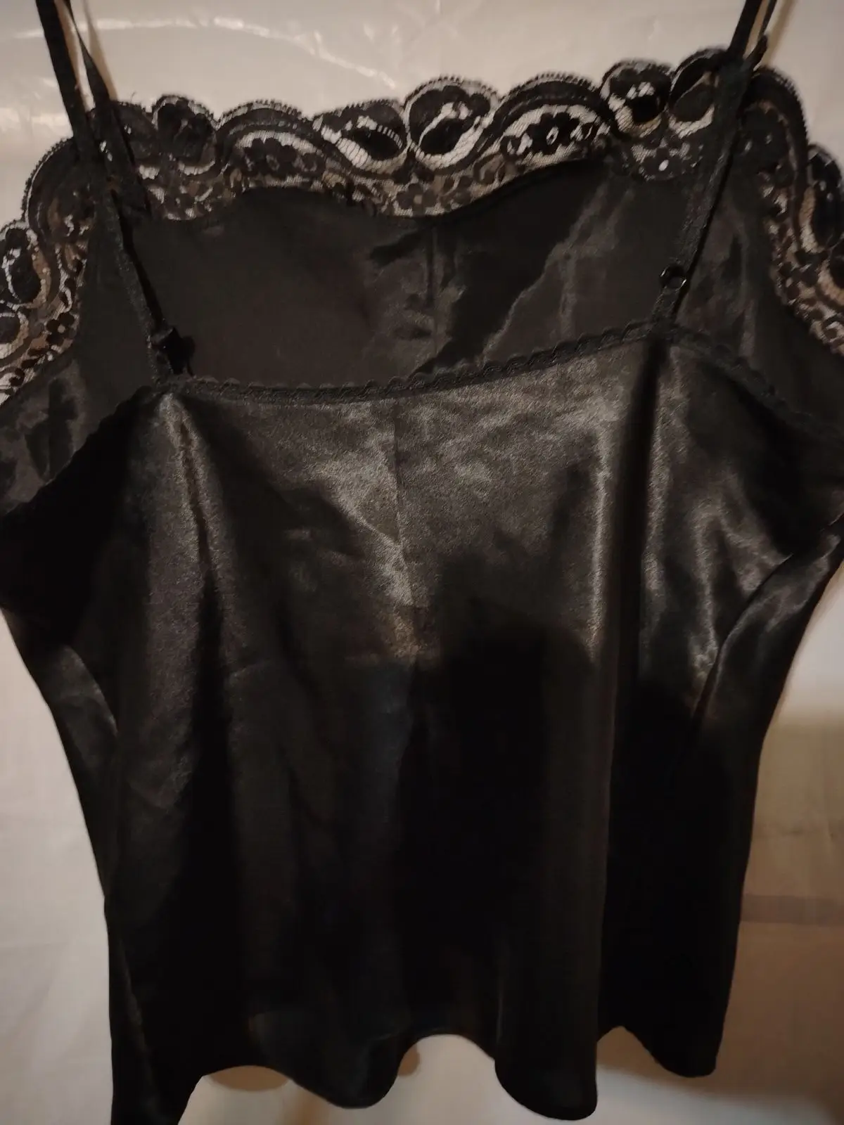 Woolworths Black Satin & Lace Camisole
