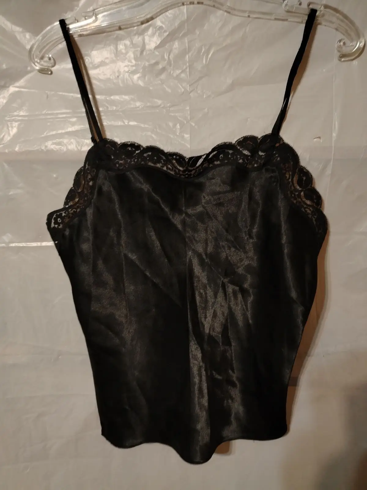 Woolworths Black Satin & Lace Camisole