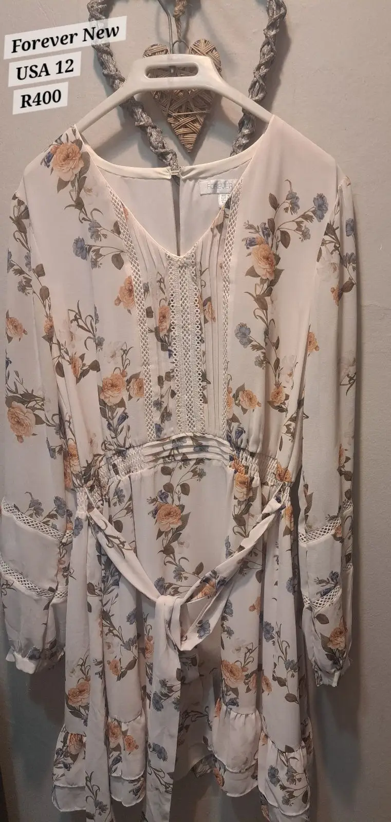 Forever New Floral Long Sleeve Dress Size L