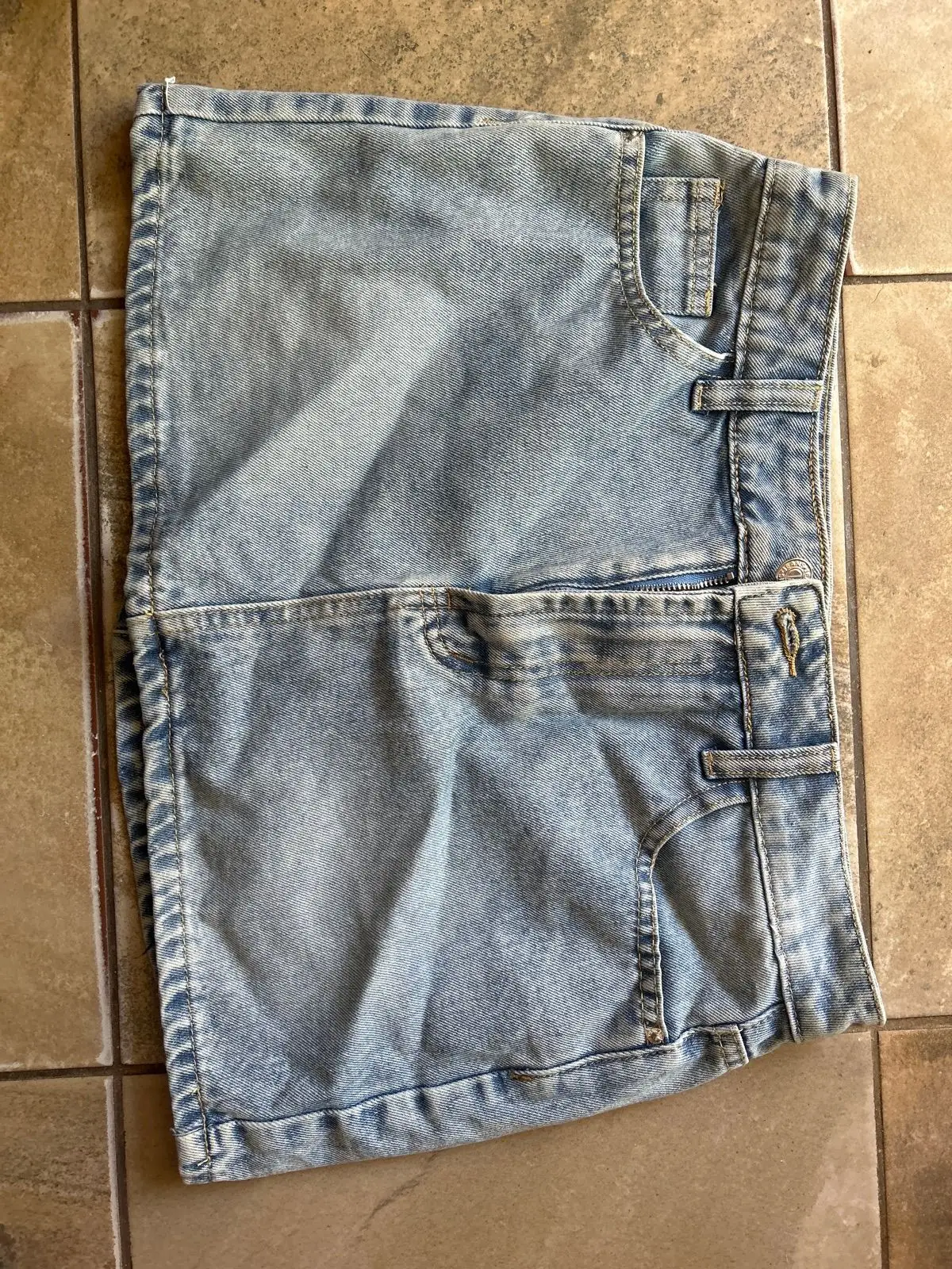 Blue Denim Mini Skirt
