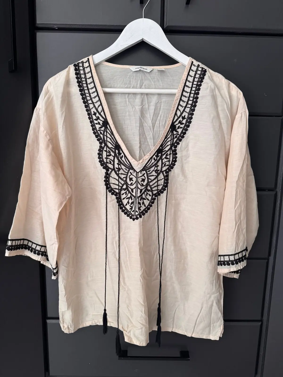 Country Road Embroidered Boho Tunic Top