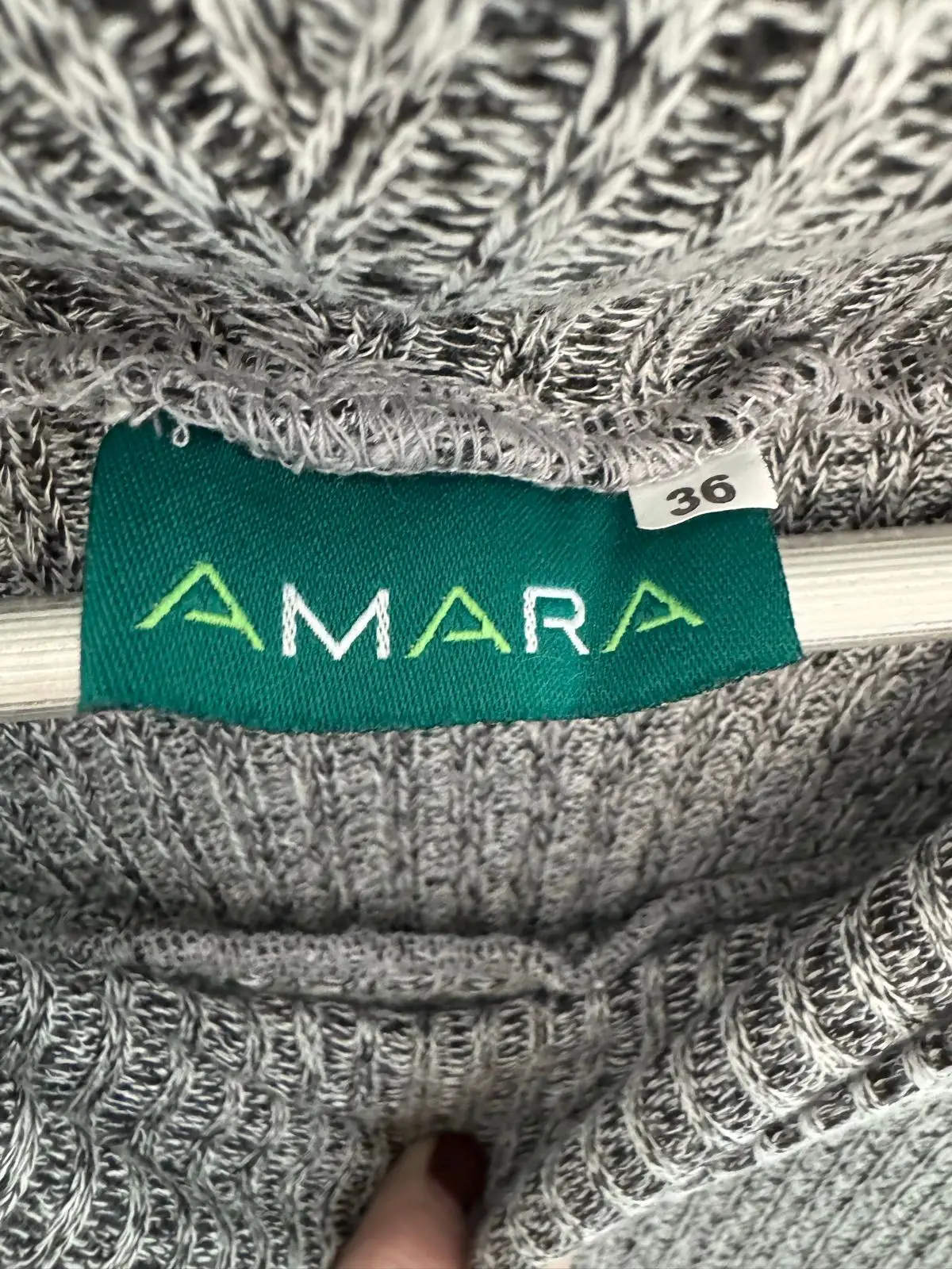 Amara Grey Ribbed Knit Midi Dress
