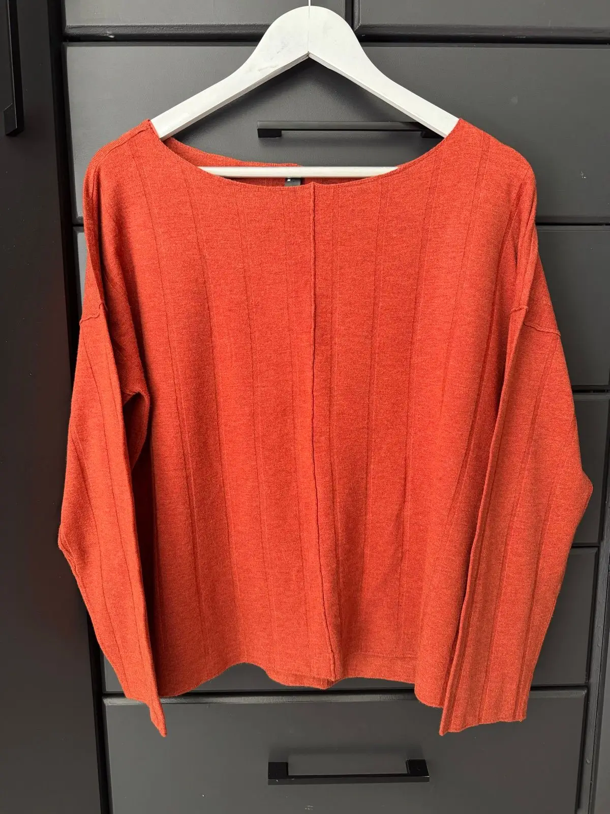 Woolworths Edition Rust Ribbed Boat Neck Jumper