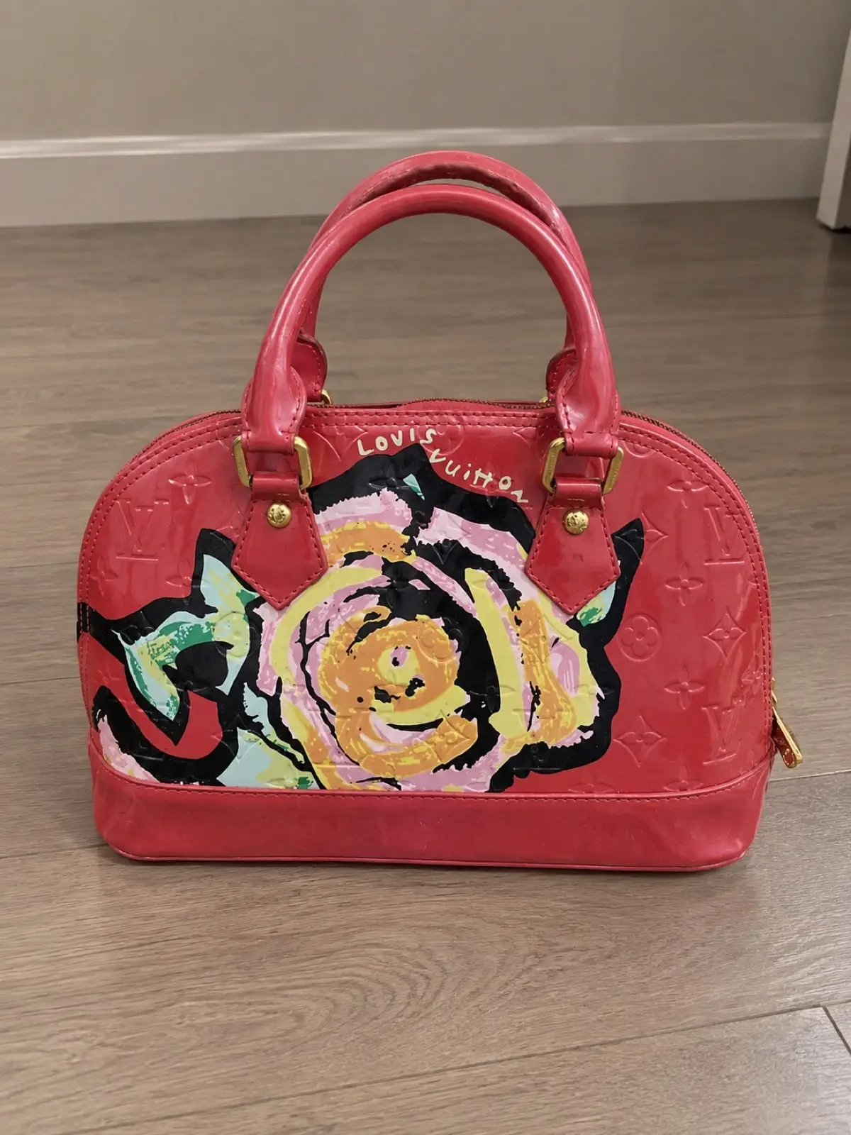 Louis Vuitton Rose Monogram Vernis Alma Handbag
