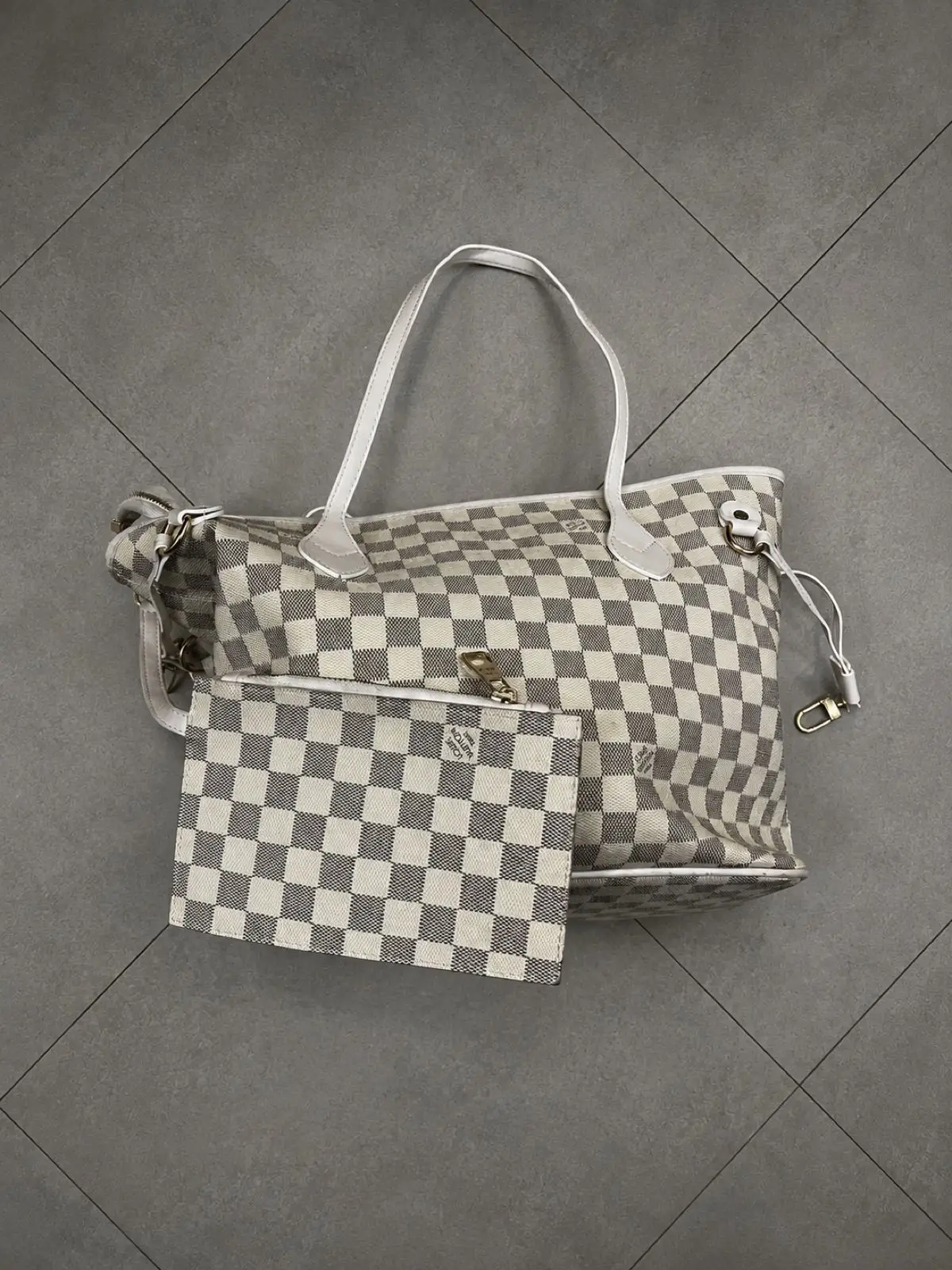 Louis Vuitton Damier Azur Tote Bag with Pouch