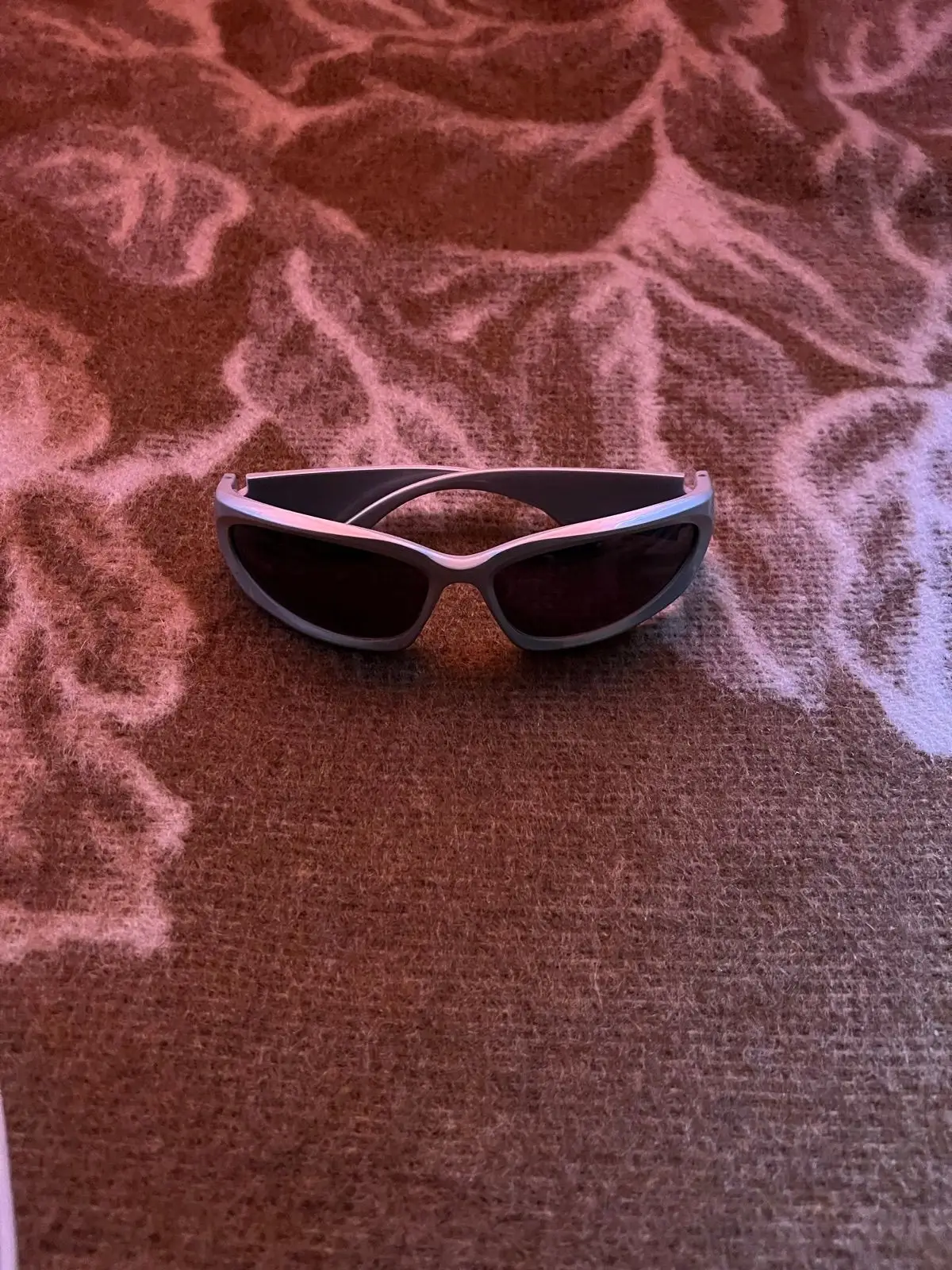 Silver-Tone Wrap Sunglasses