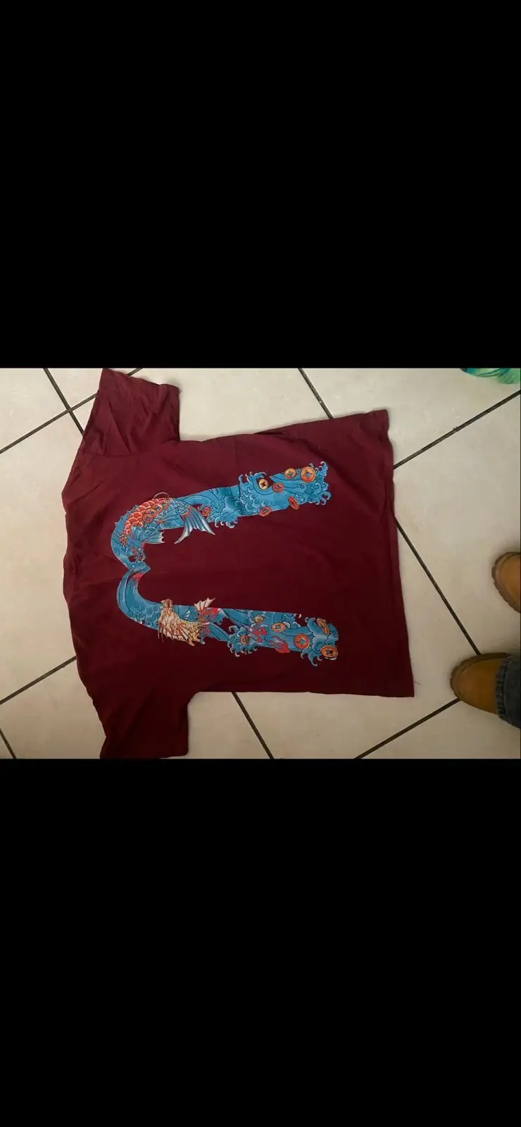 Evisu Graphic Print T-Shirt Burgundy