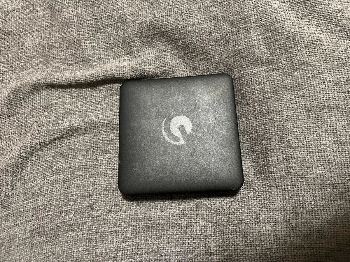 Black Electronic Device with Logo