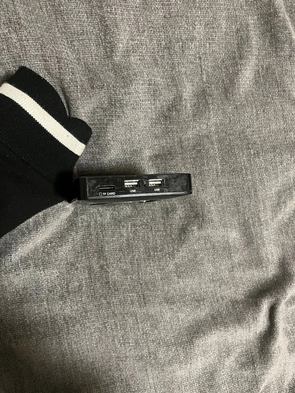 Black Electronic Device with Logo