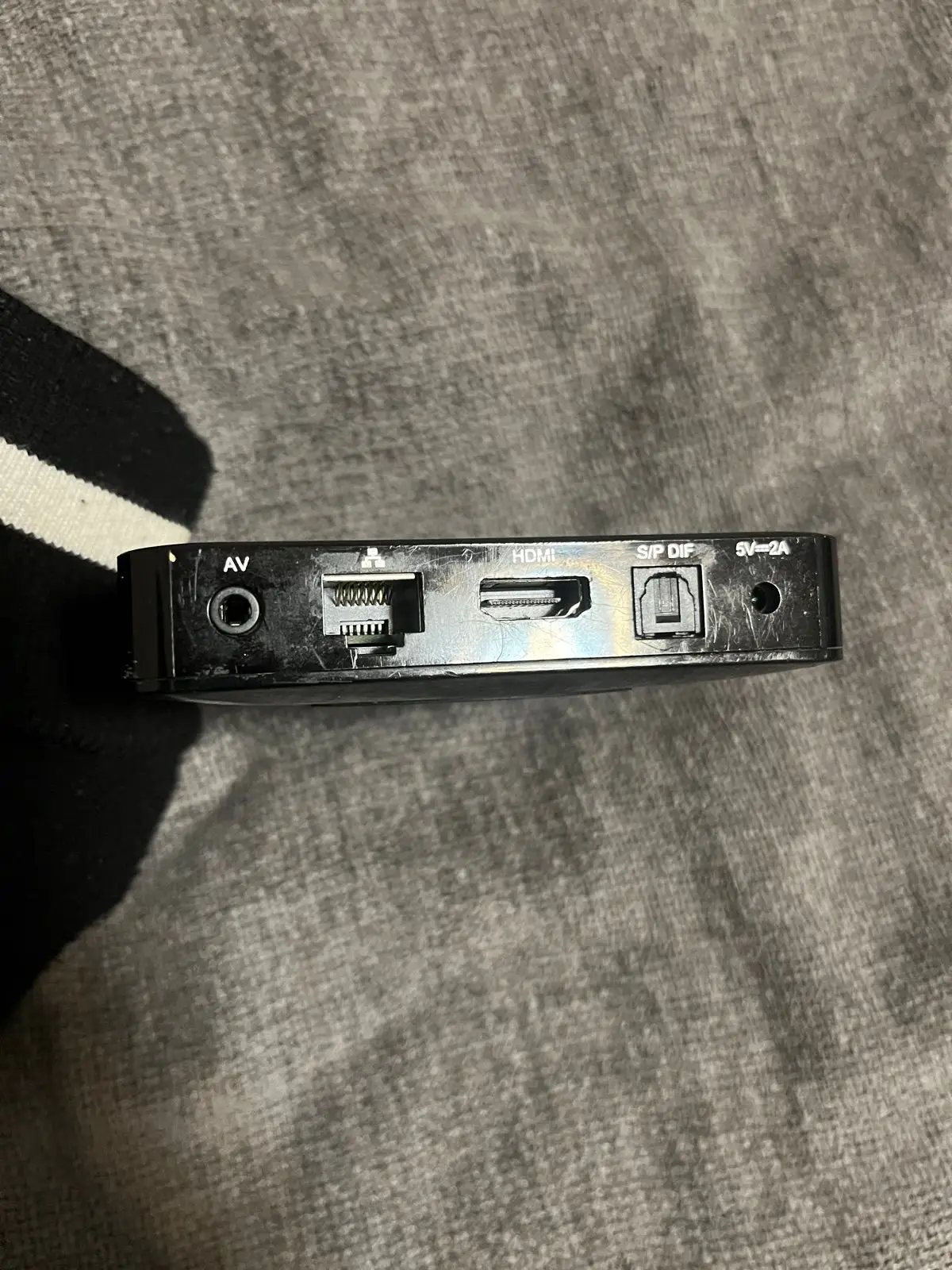 Black Electronic Device with Logo