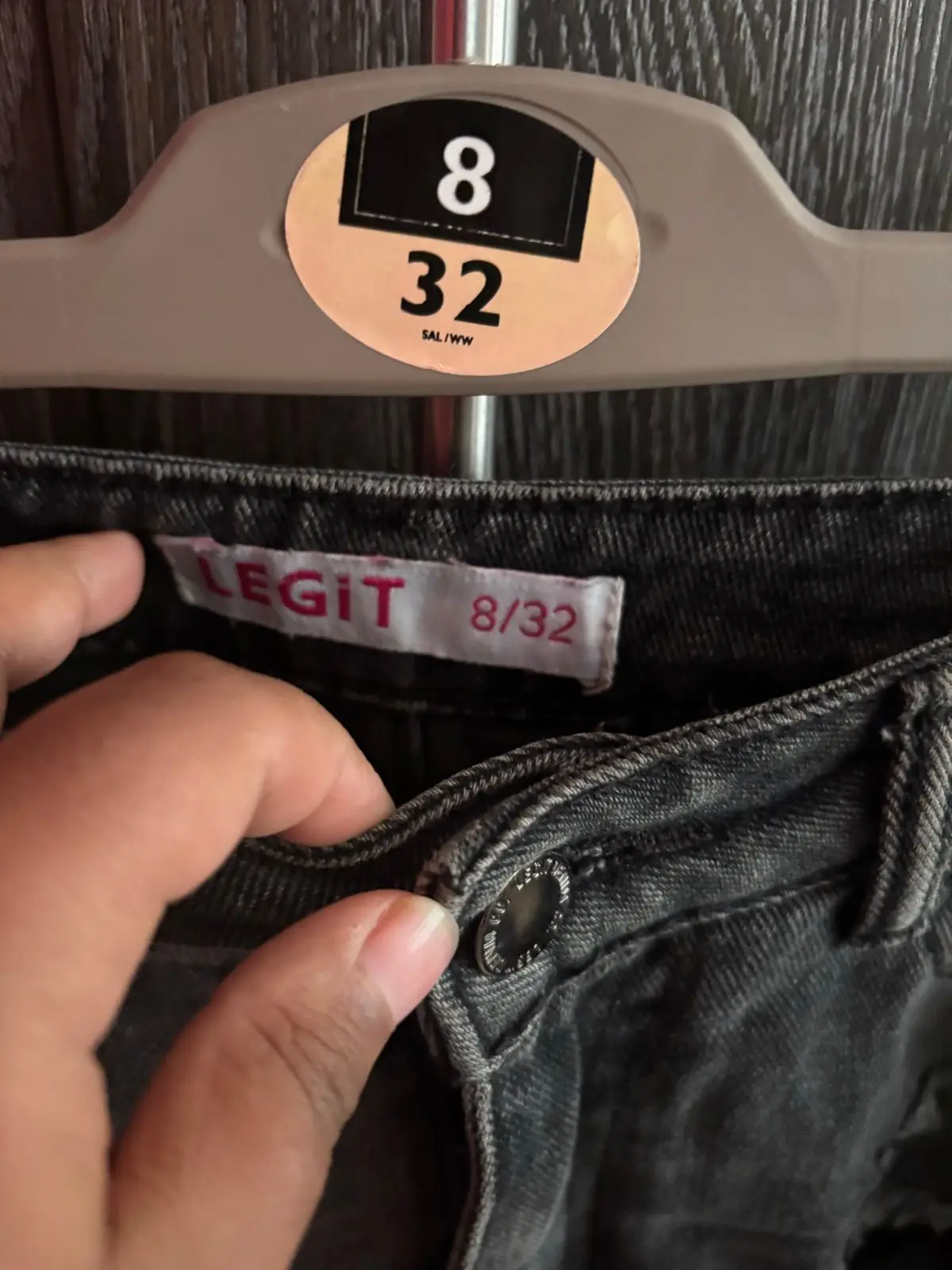 Legit Black Distressed Denim Shorts Size 32