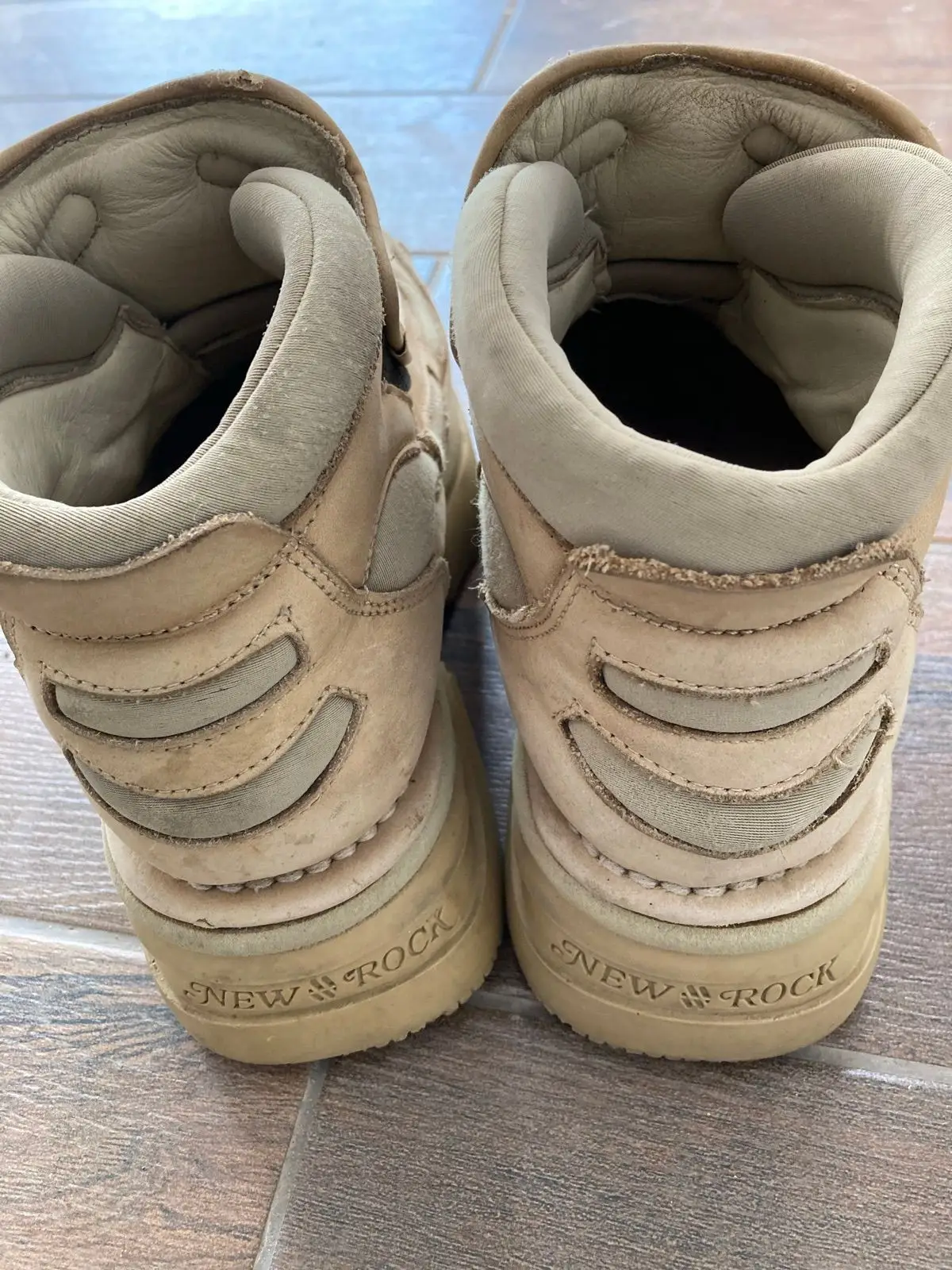 New Rock Platform Boots Beige Size 6.5
