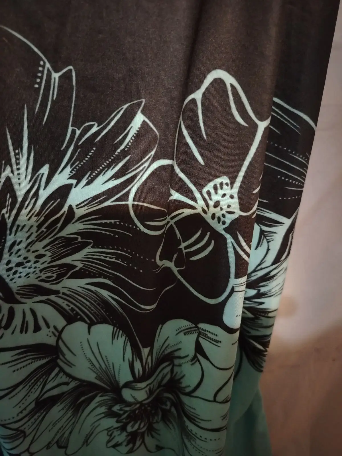 Shein Black and Turquoise Floral Strappy Dress