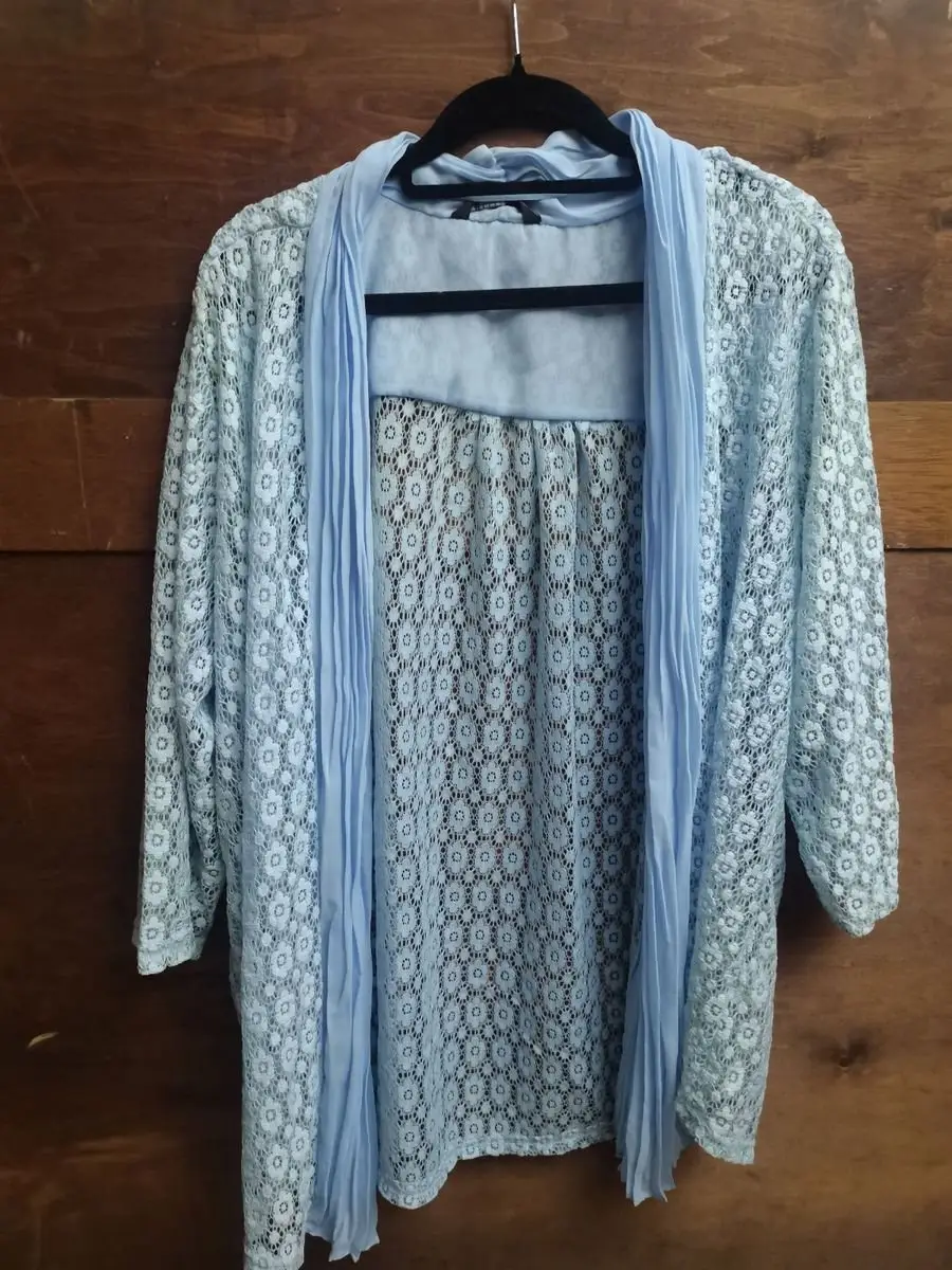 Miladys Light Blue Lace Cardigan XL