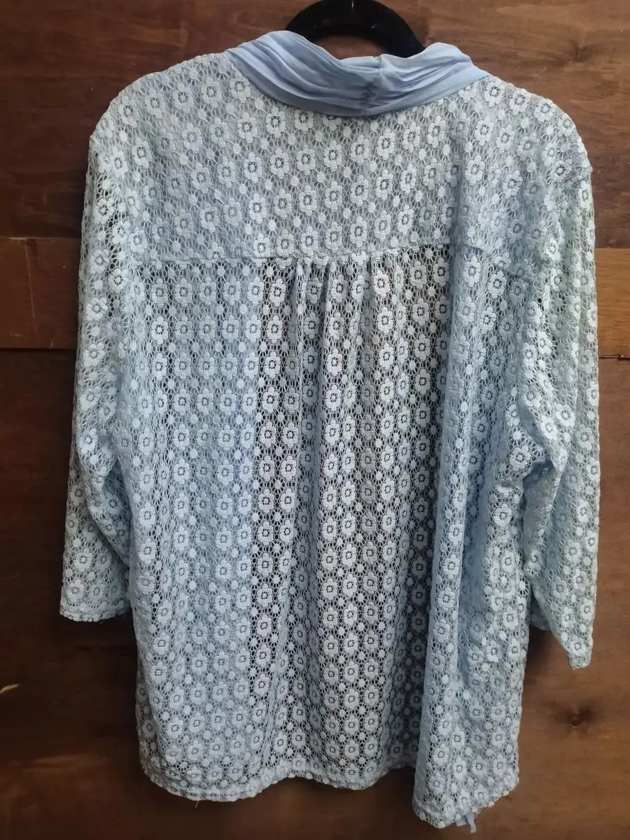 Miladys Light Blue Lace Cardigan XL
