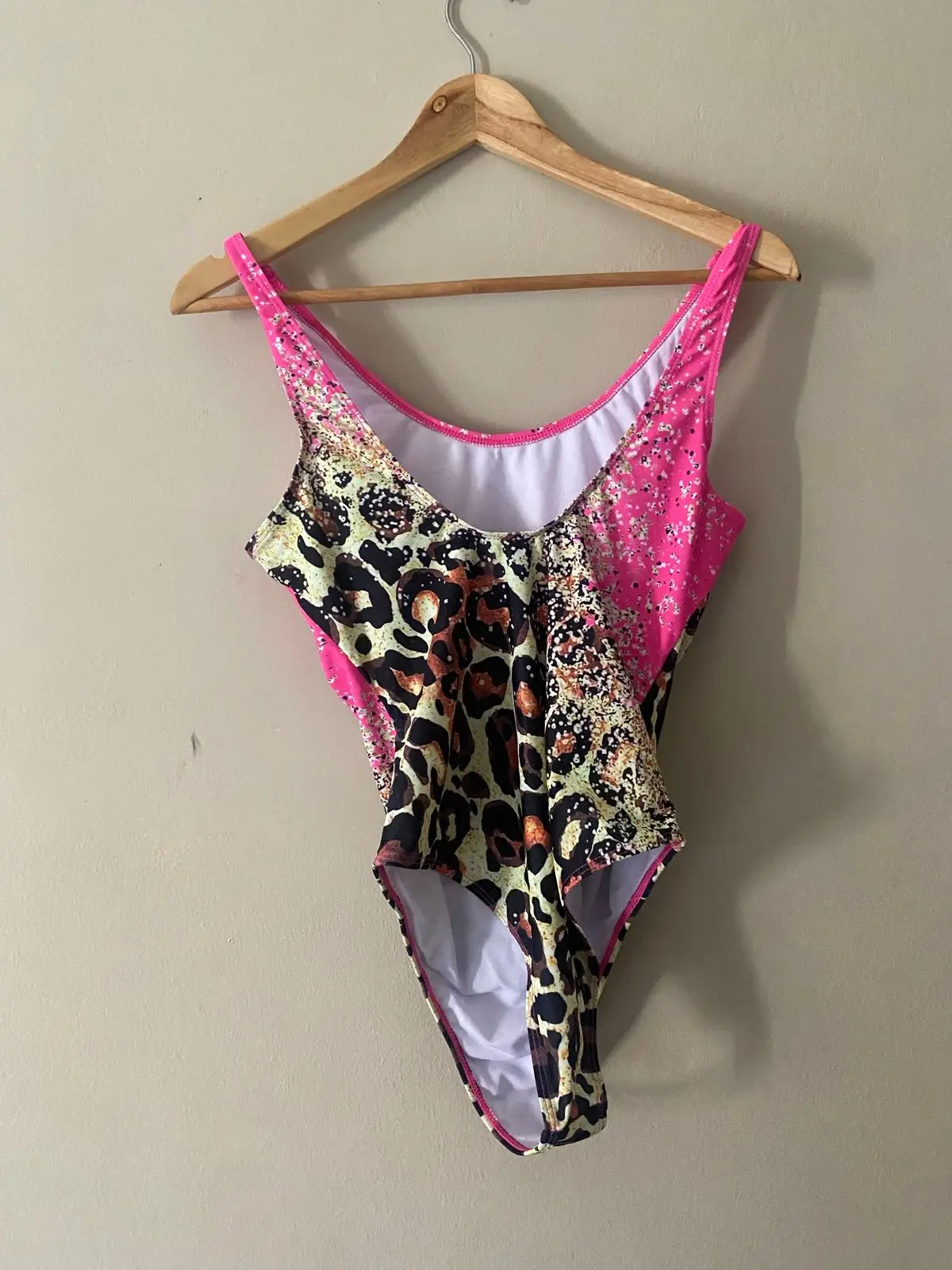 Pink Ombré & Leopard Print One-Piece Swimsuit