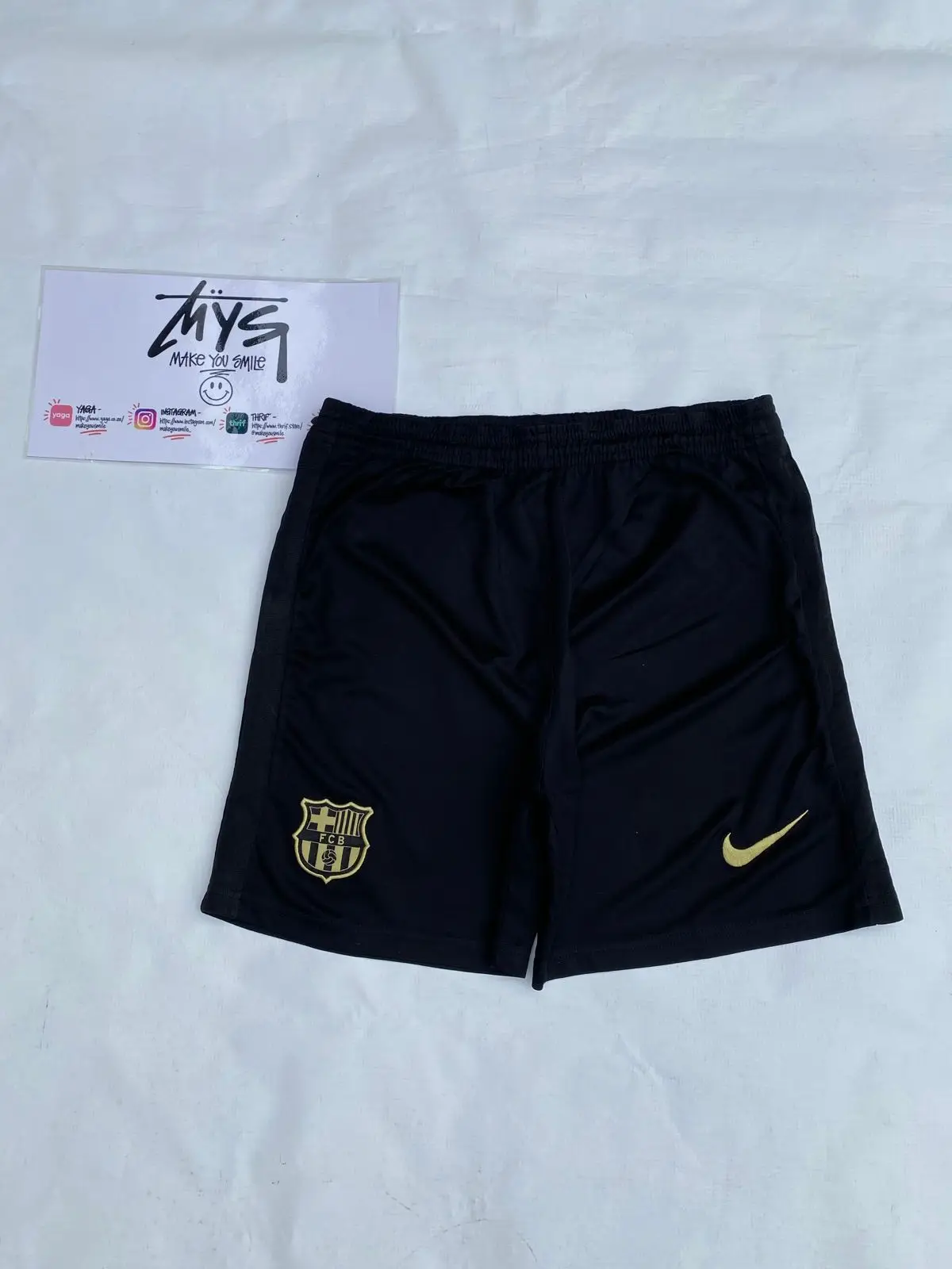Nike FC Barcelona Black & Gold Training Shorts