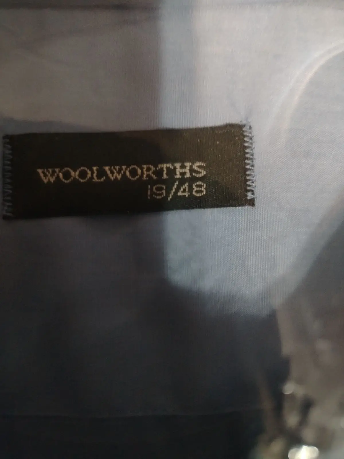 Woolworths Men's Blue Short-Sleeved Smart Shirt Size 48