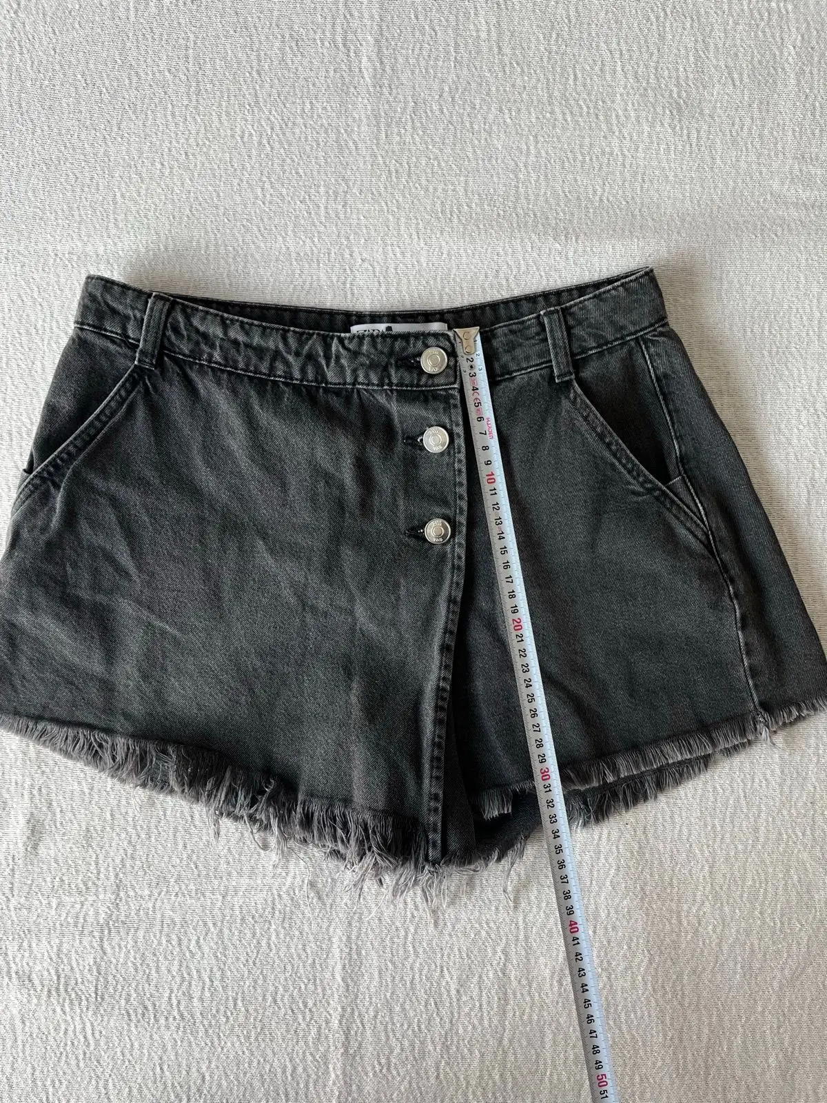 Zara Washed Black Denim Skort