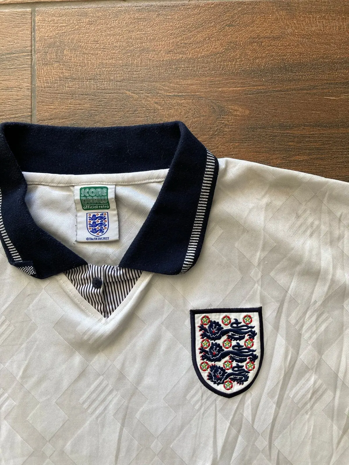 England 1990 Home Retro Football Shirt Score Draw