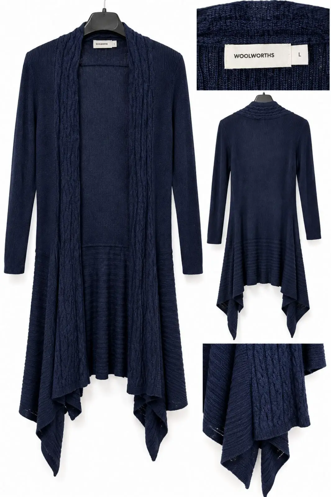 Woolworths Navy Blue Open-Front Cardigan Large