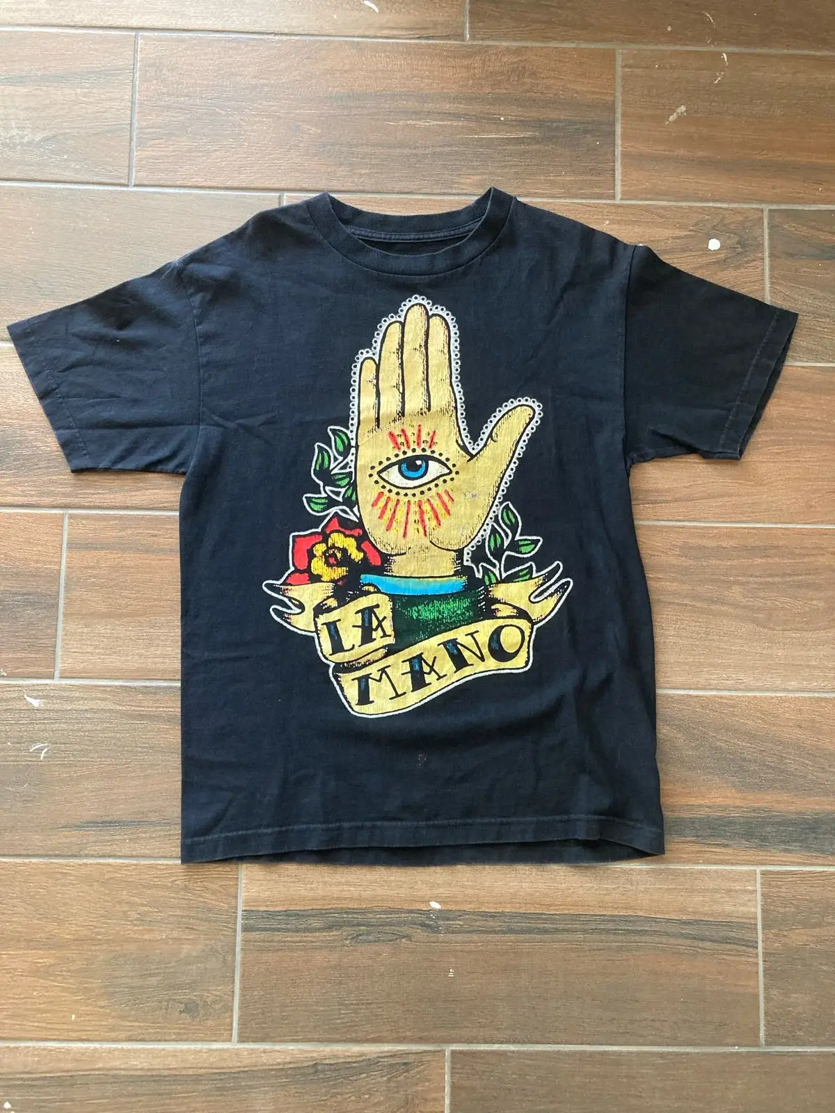 Vintage Graphic T-Shirt La Mano Black L