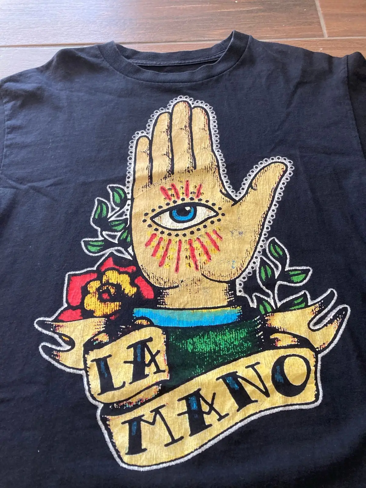 Vintage Graphic T-Shirt La Mano Black L