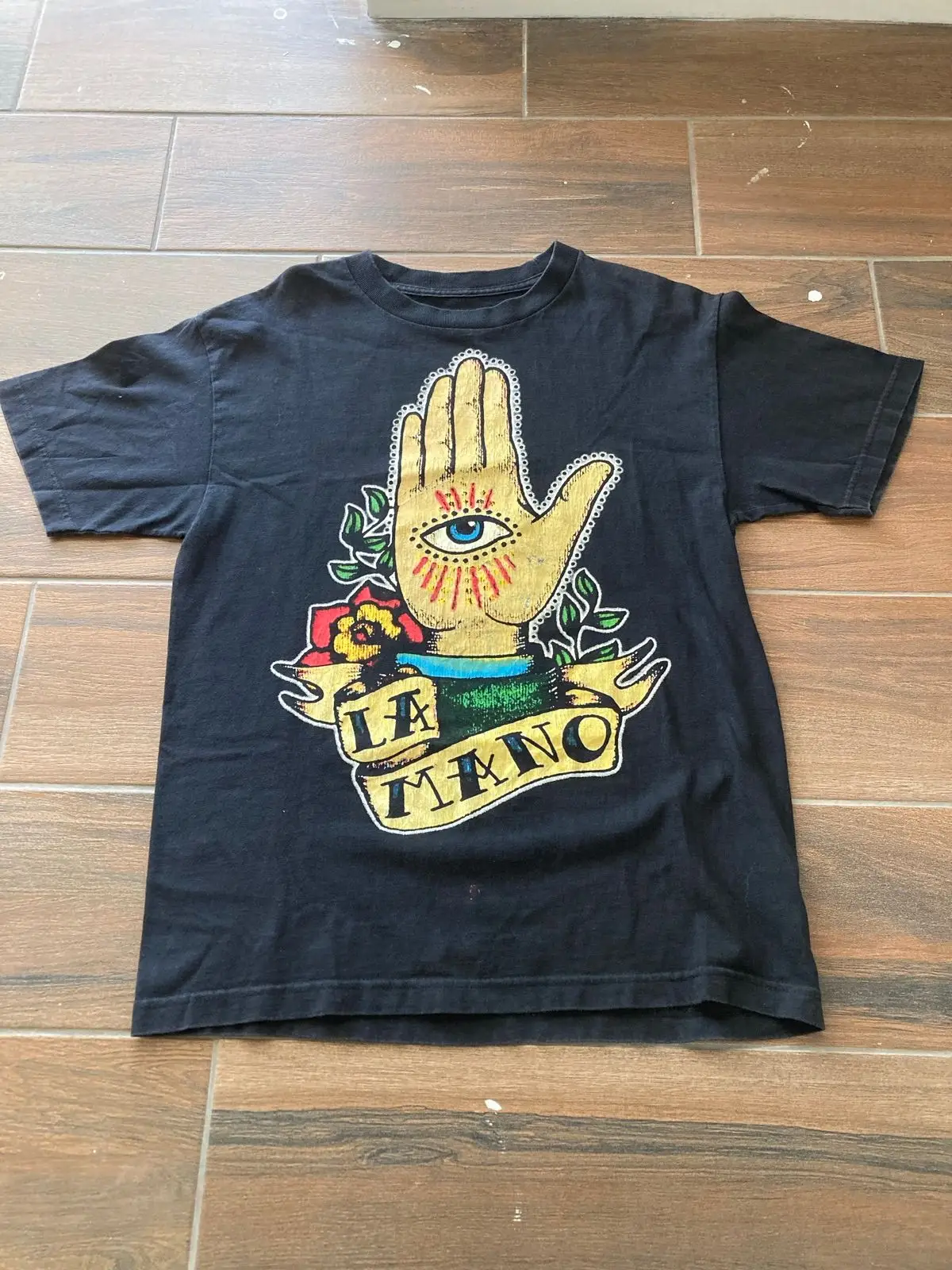 Vintage Graphic T-Shirt La Mano Black L