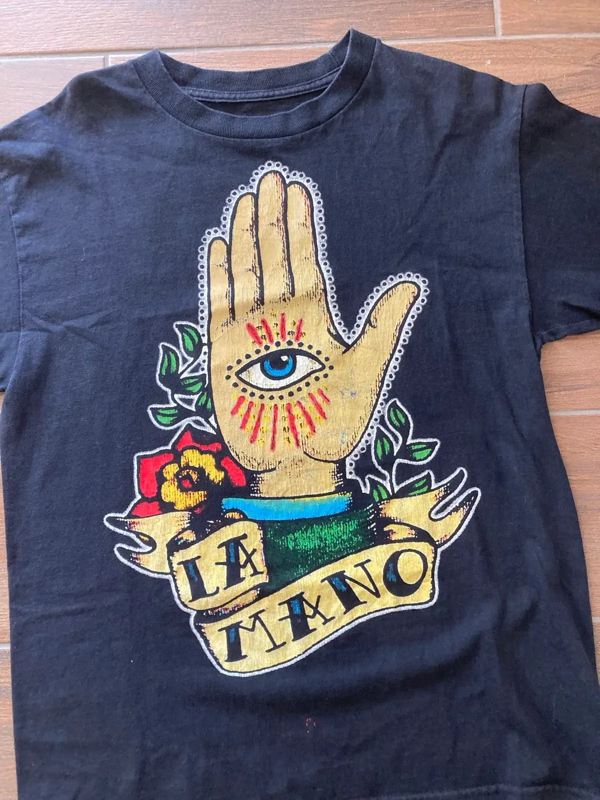 Vintage Graphic T-Shirt La Mano Black L