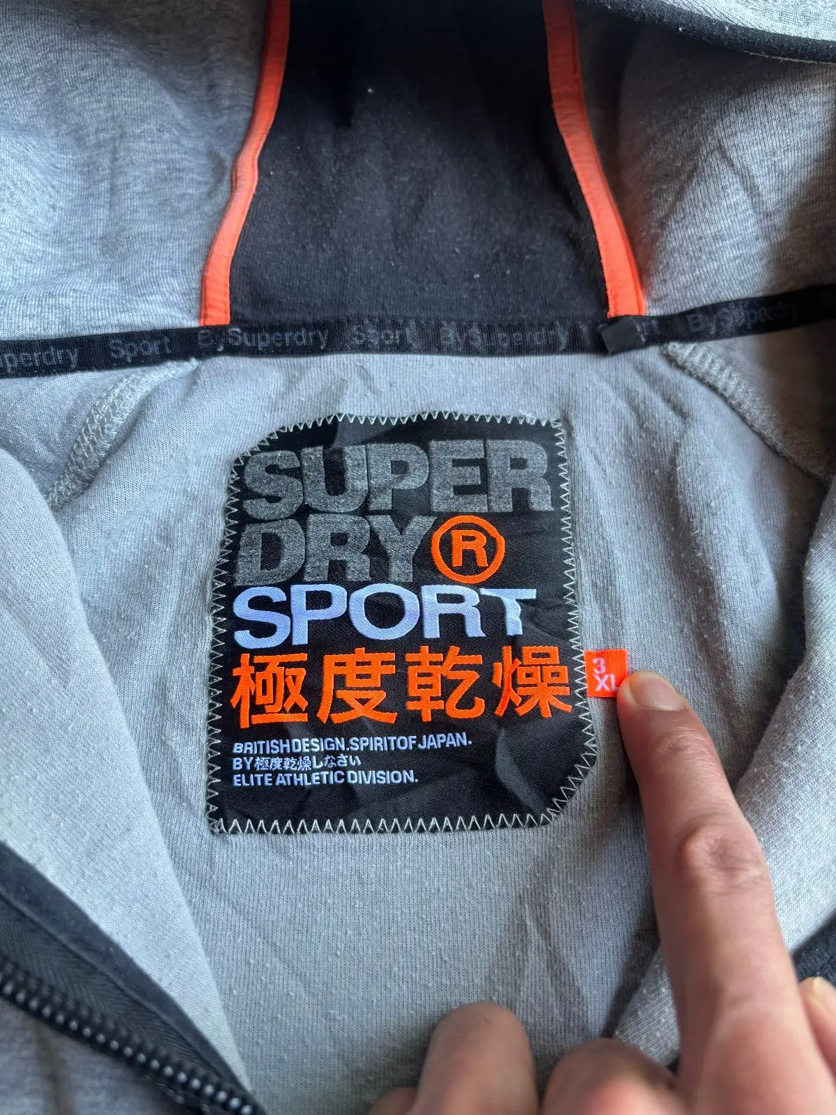 Superdry Sport Gym Tech Stretch Full-Zip Hoodie Grey 3XL