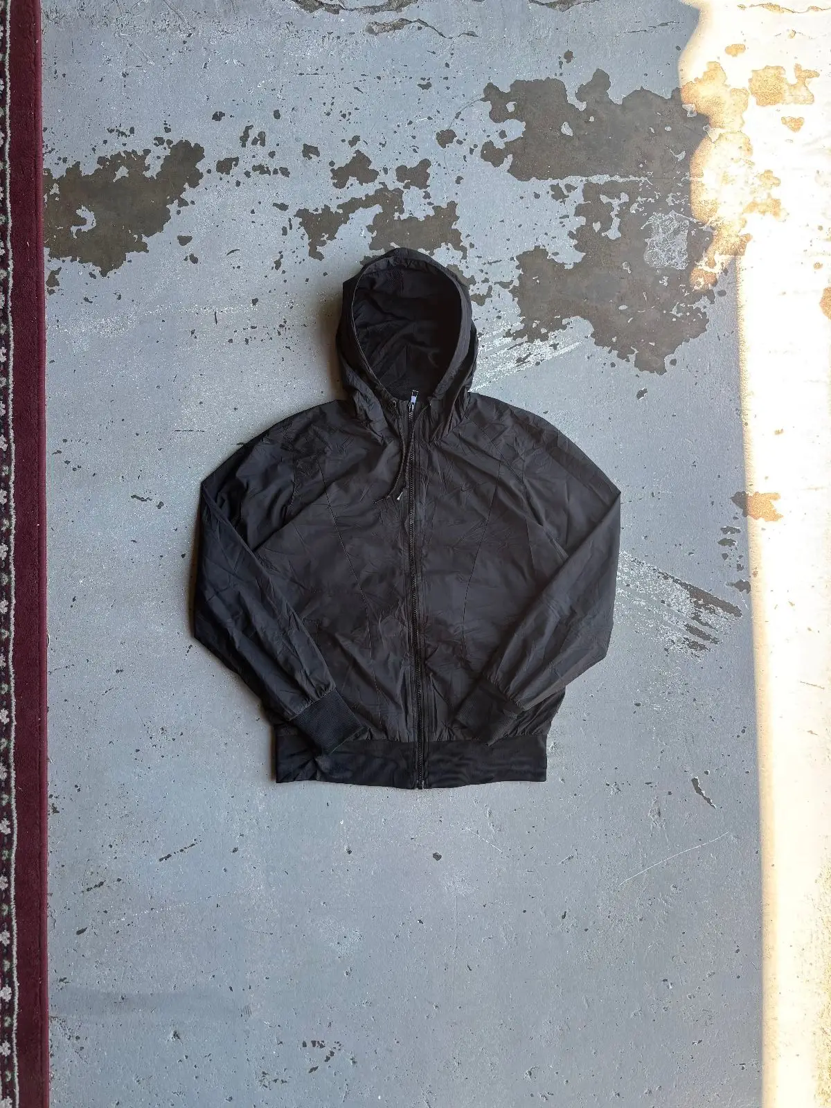 Nike Black Lightweight Hooded Windbreaker Jacket