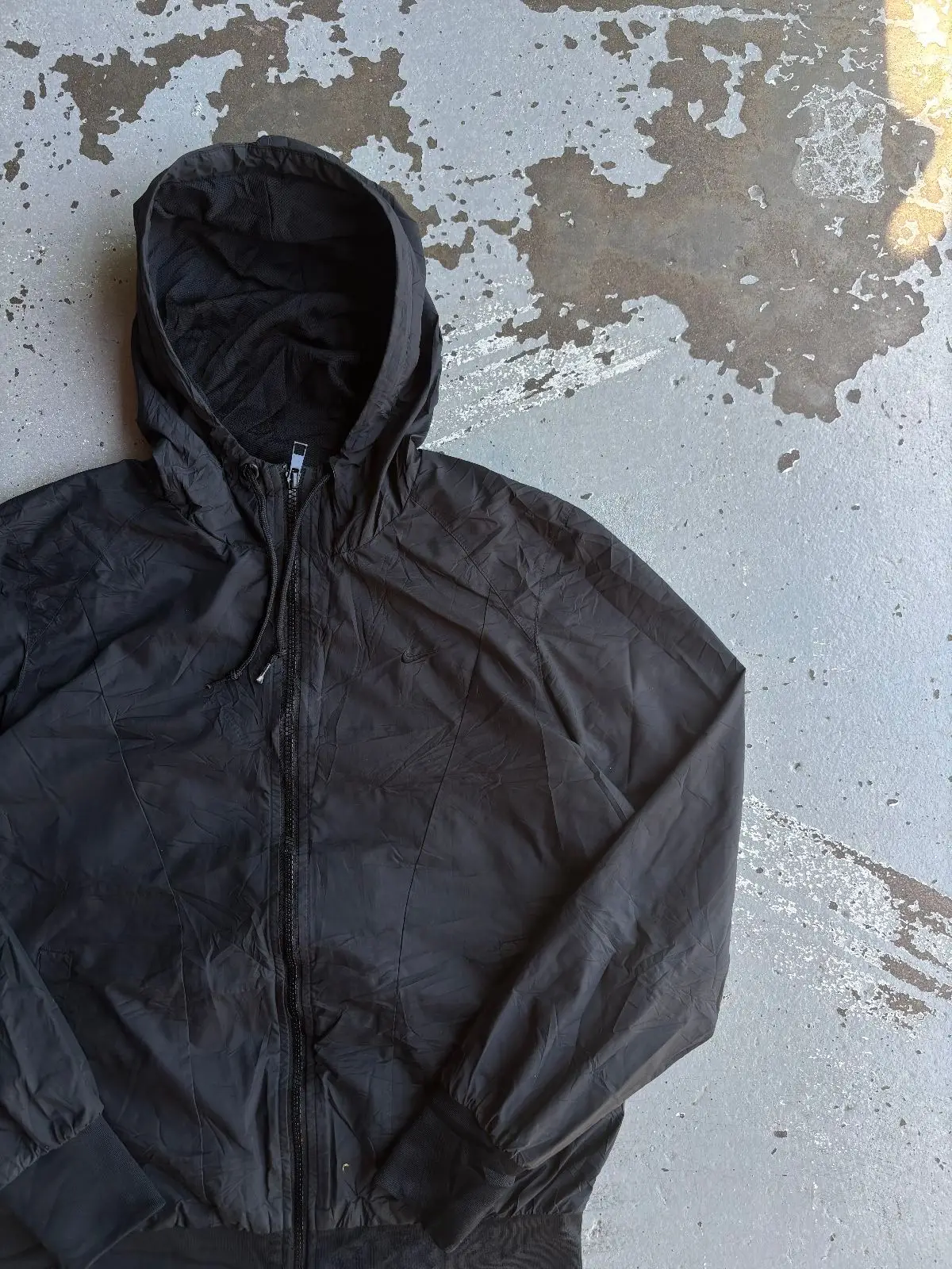 Nike Black Lightweight Hooded Windbreaker Jacket