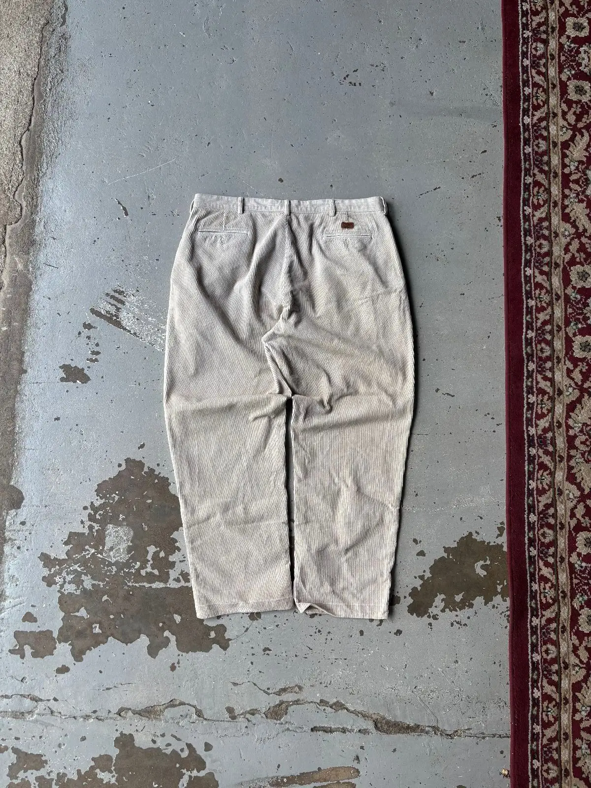 Vintage Beige Corduroy Pleated Ralph Lauren Trousers