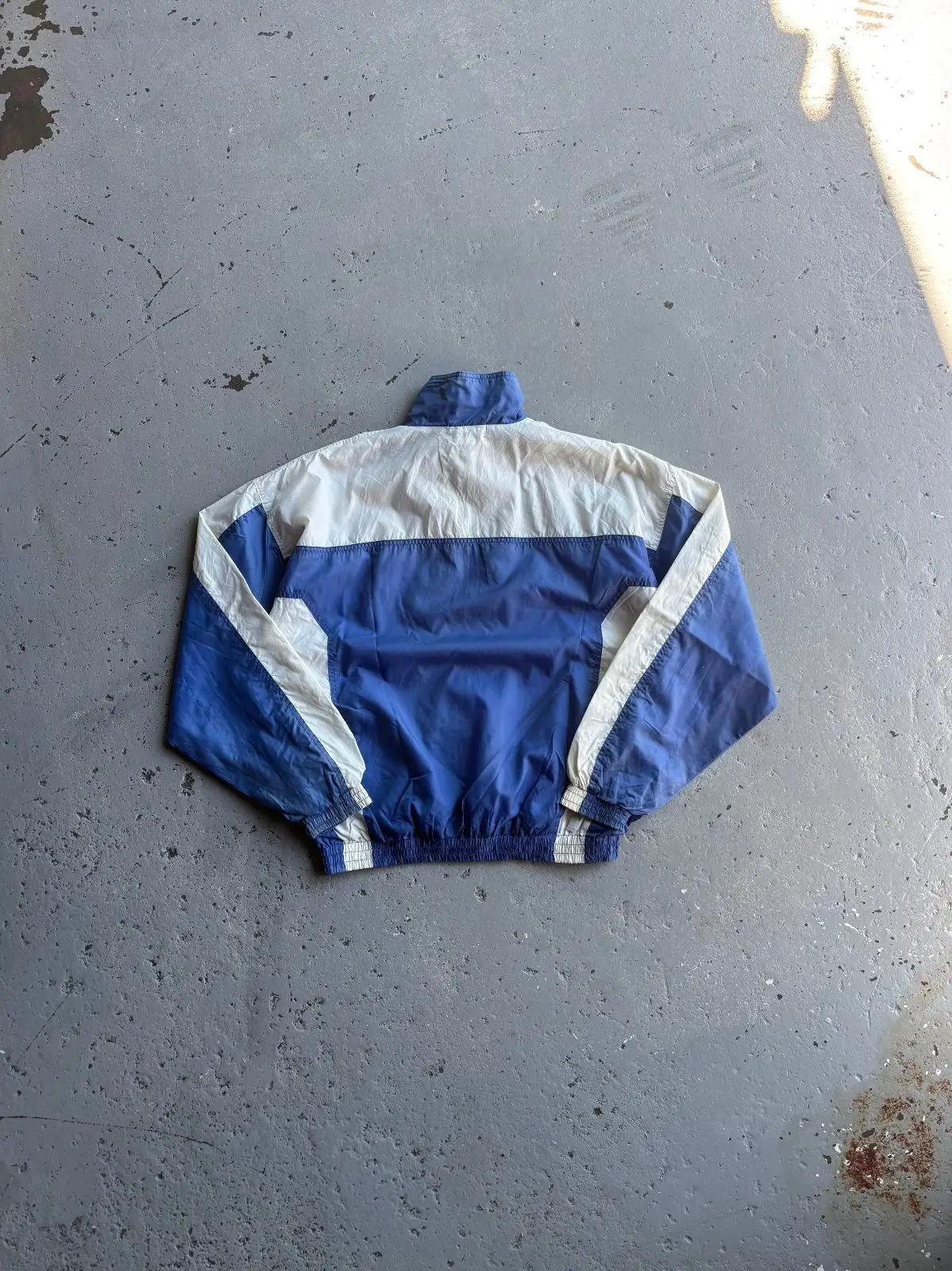 Vintage Puma Blue and White Colorblock Track Jacket XS