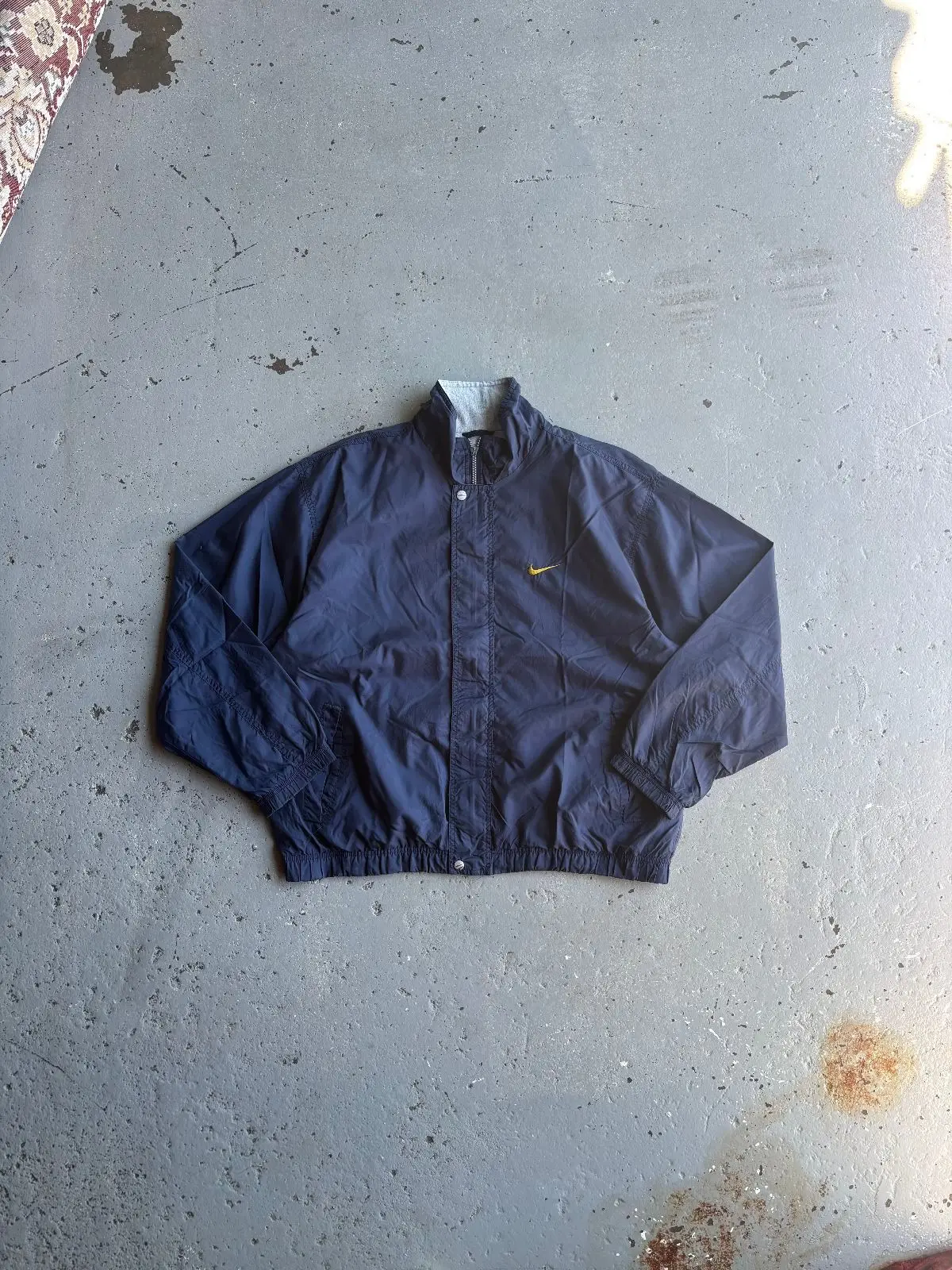 Nike Vintage Navy Blue Nike Full-Zip Windbreaker Jacket