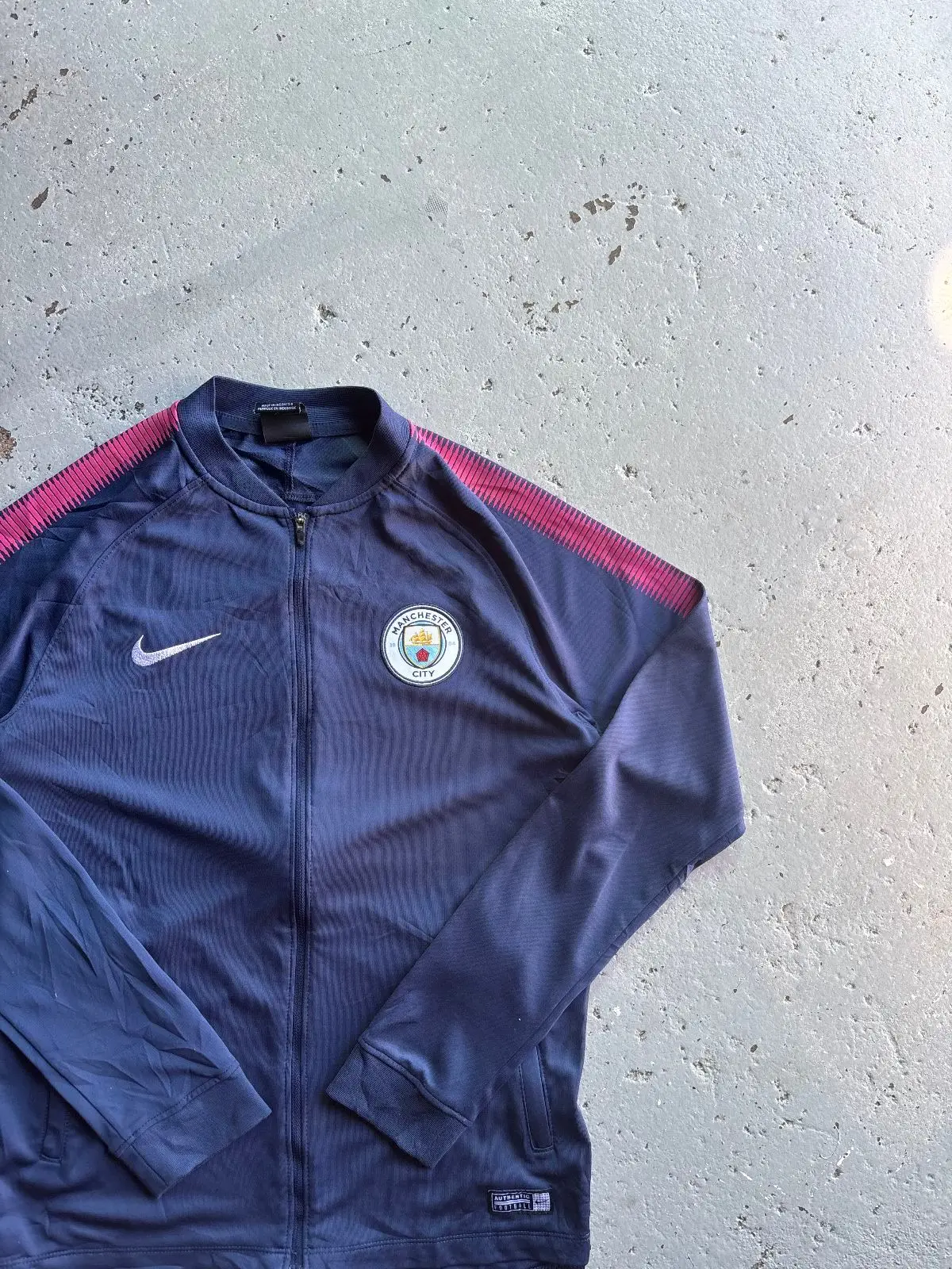 Nike Manchester City Anthem Track Jacket Midnight Navy Berry