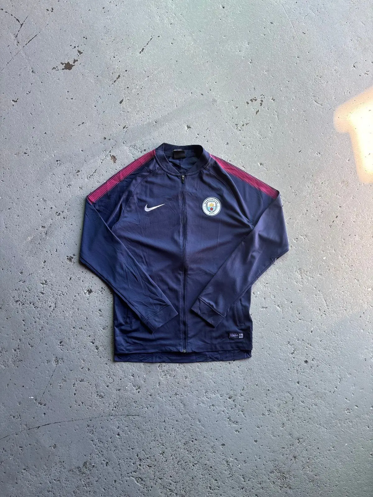 Nike Manchester City Anthem Track Jacket Midnight Navy Berry